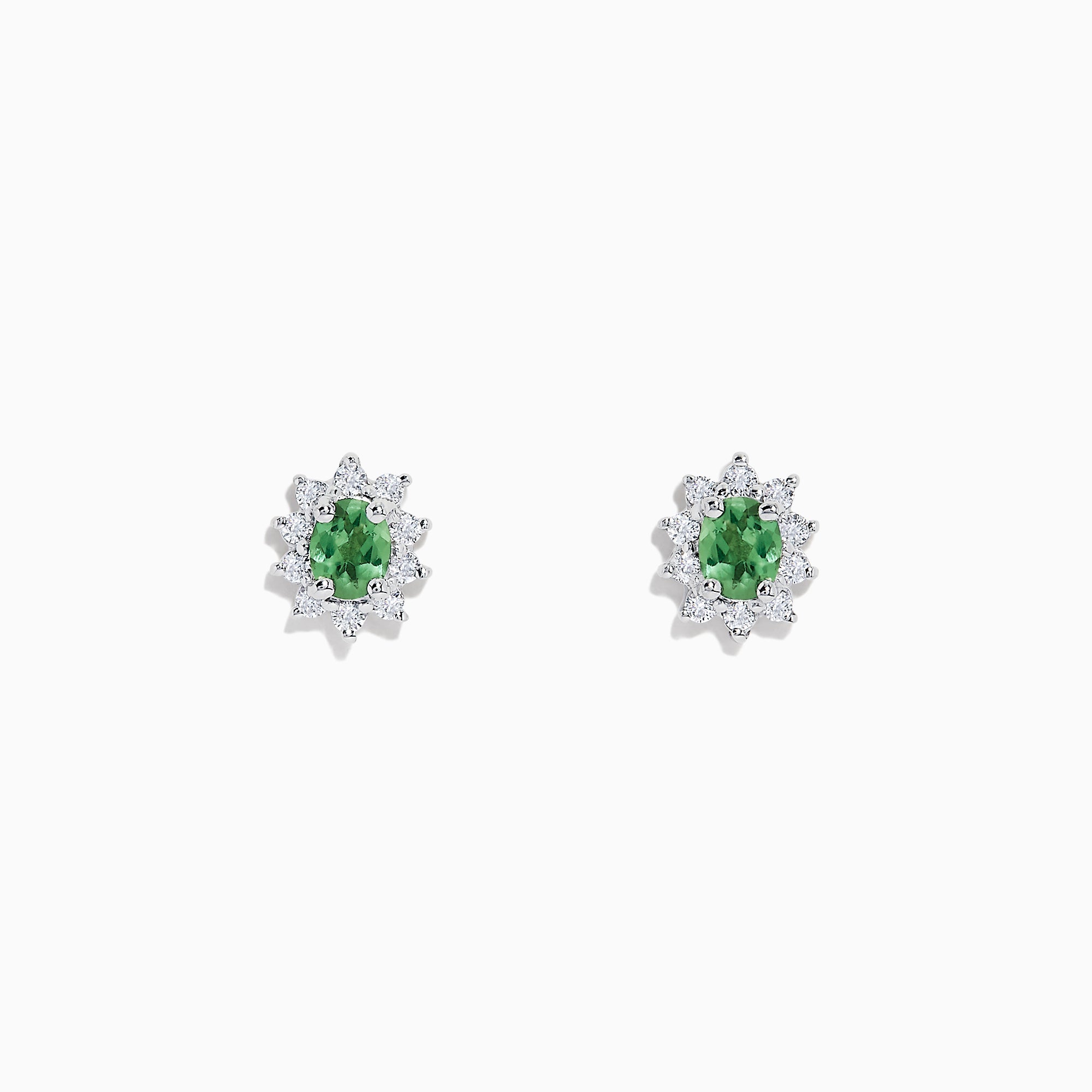 14K White Gold Alexandrite and Diamond Stud Earrings, 1.05 TCW