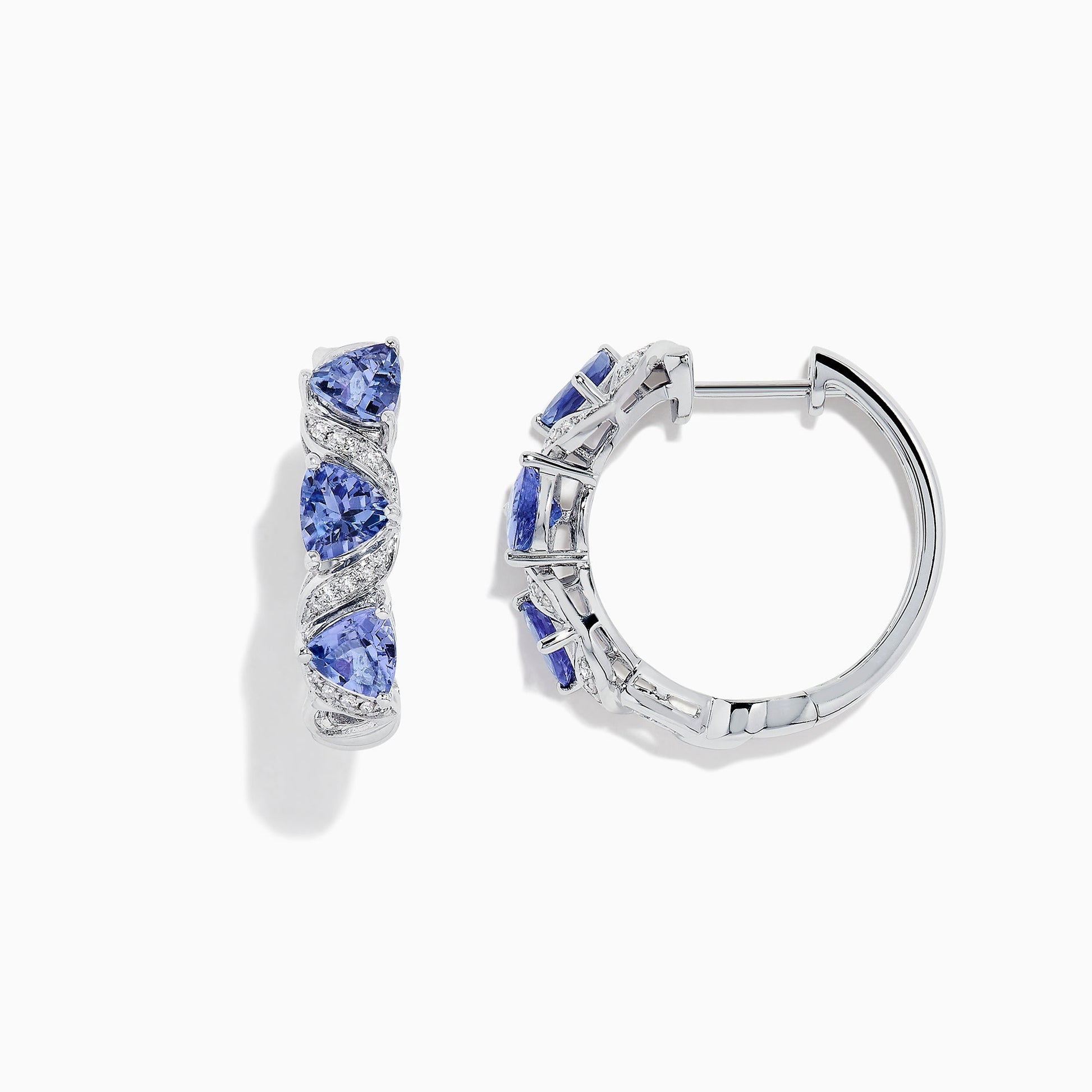 4K solid gold diamond hoop earrings for women with brilliant round-cut diamonds, perfect for luxury everyday wear.