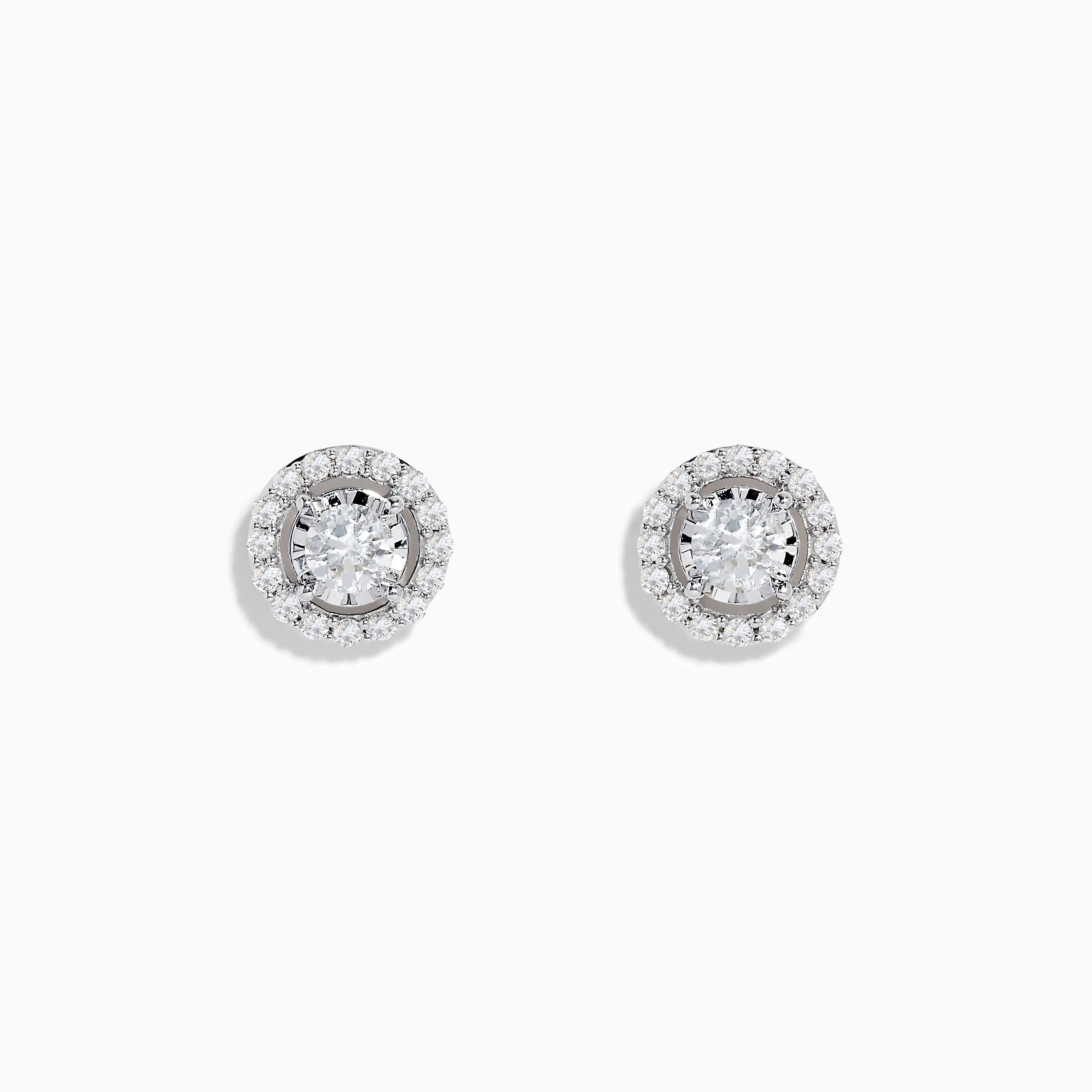 14K White Gold Diamond Stud Earrings