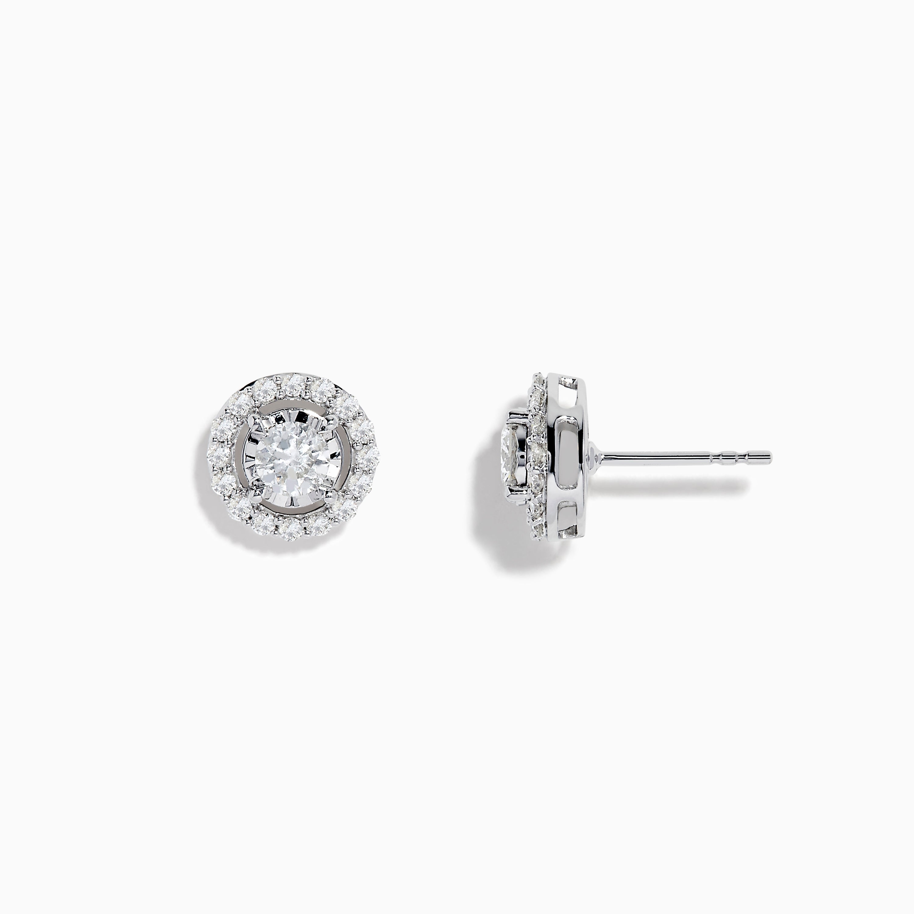 14K White Gold Diamond Stud Earrings