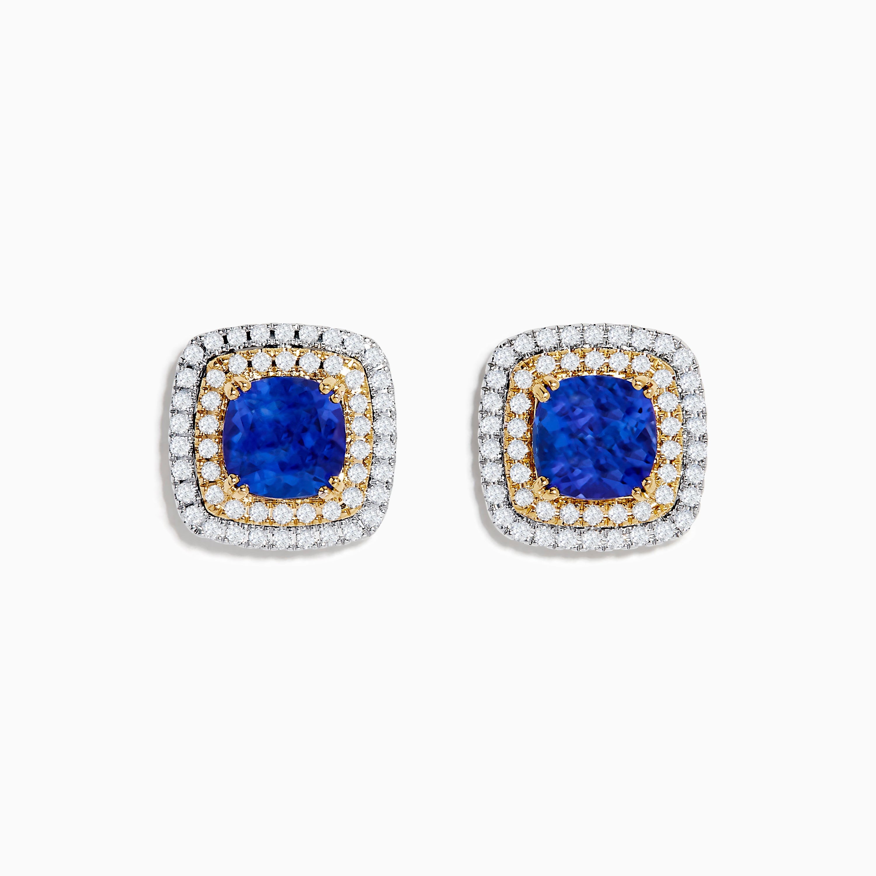 Nahla Siri 14K White & Yellow Gold Tanzanite and Diamond Stud Earrings