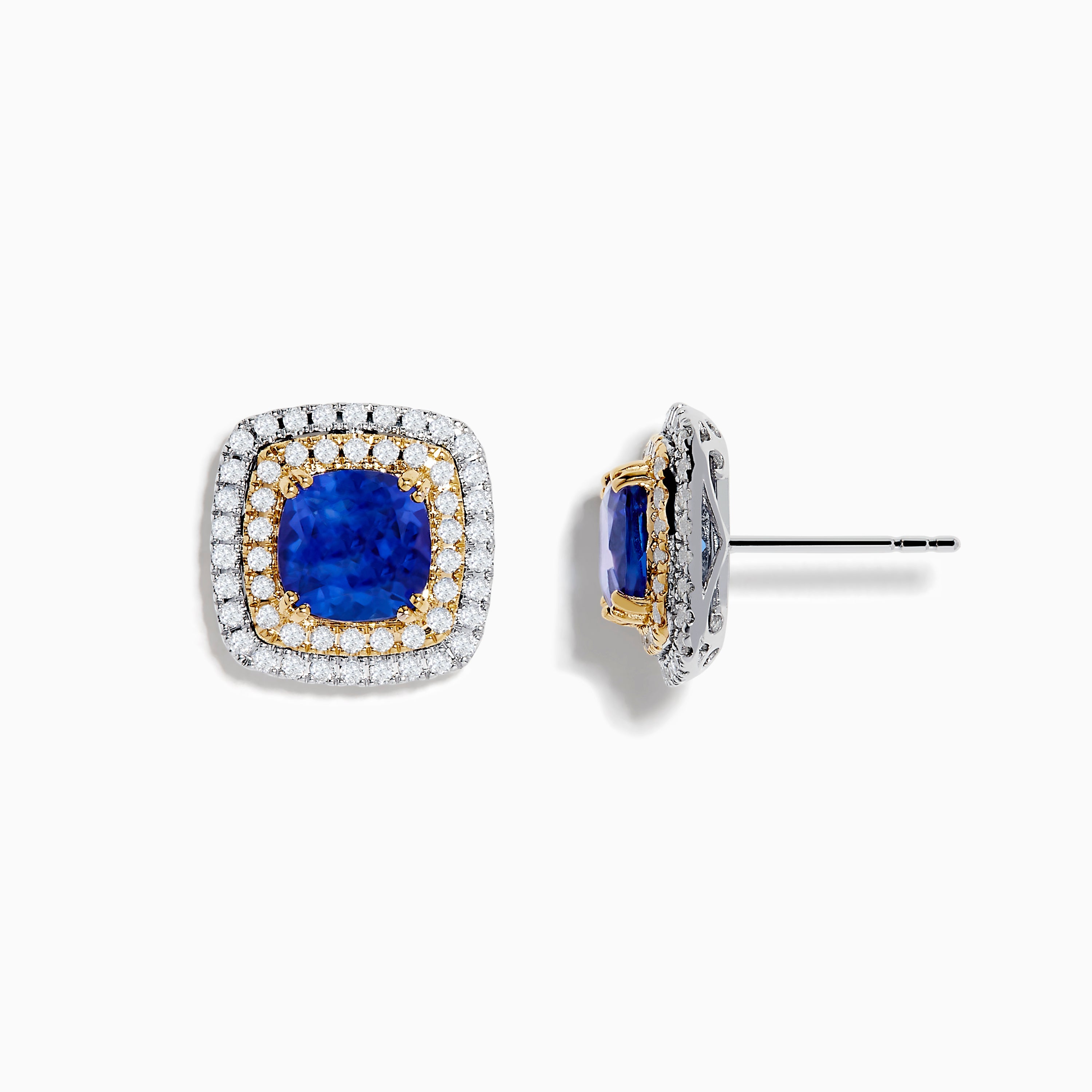 Nahla Siri 14K White & Yellow Gold Tanzanite and Diamond Stud Earrings