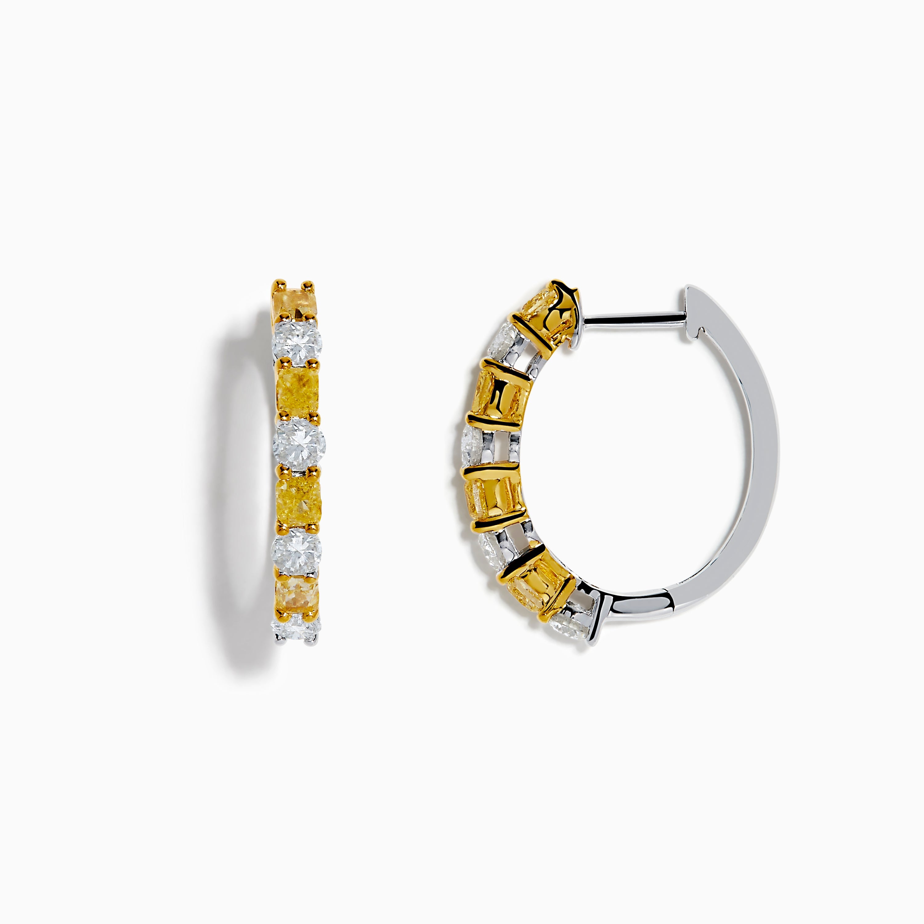 Canare 18K Two Tone White and Yellow Diamond Earrings