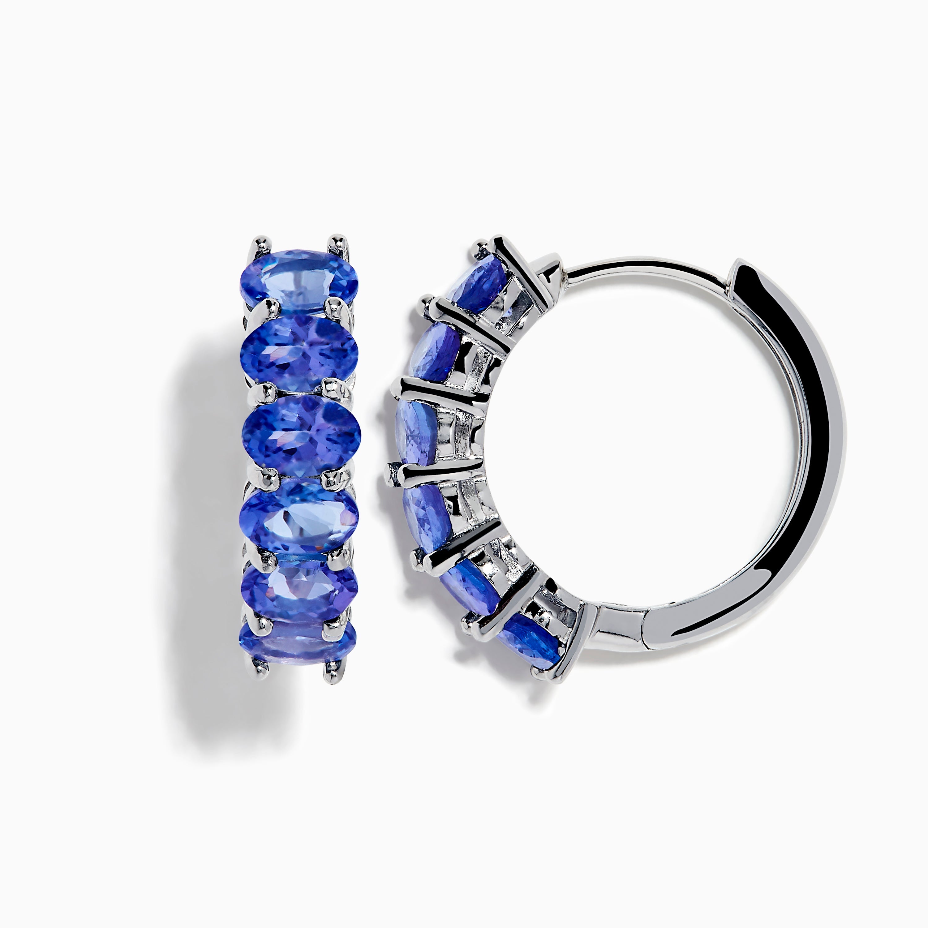 Nahla Siri 925 Silver Tanzanite Hoop Earrings