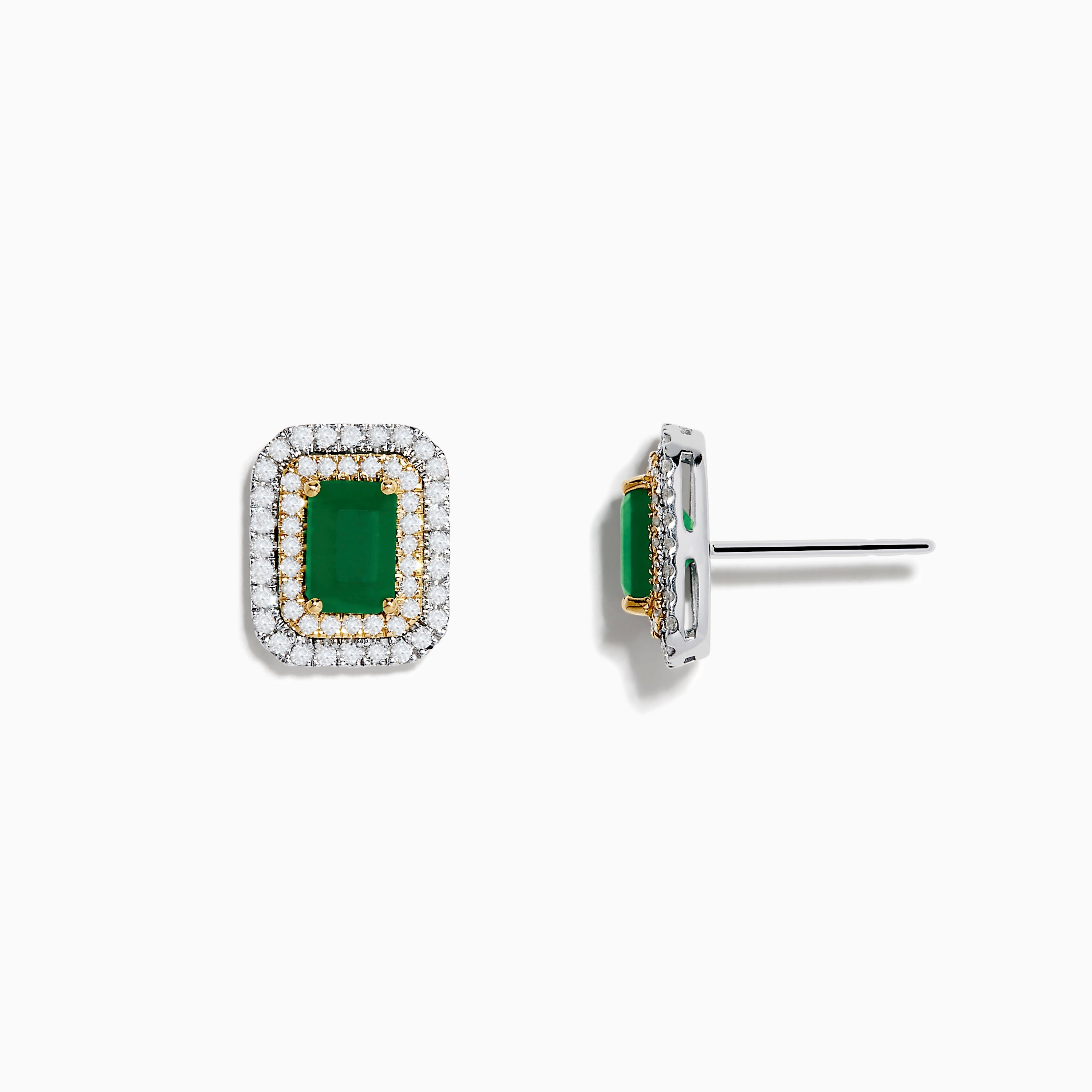 Brasilica 14K White & Yellow Gold Emerald and Diamond Earrings