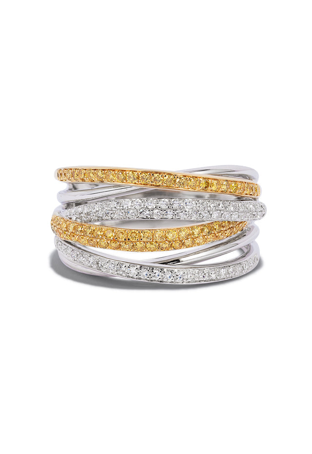 Canare 14K 2-Tone Gold Yellow and White Diamond Ring, 0.56 TCW