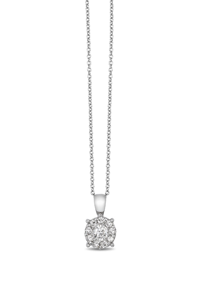 Bouquet 14K White Gold Diamond Cluster Pendant, 0.47 TCW