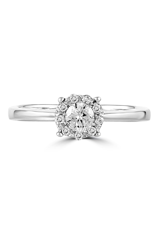 Bouquet 14K White Gold Diamond Engagement Ring, 0.33 TCW