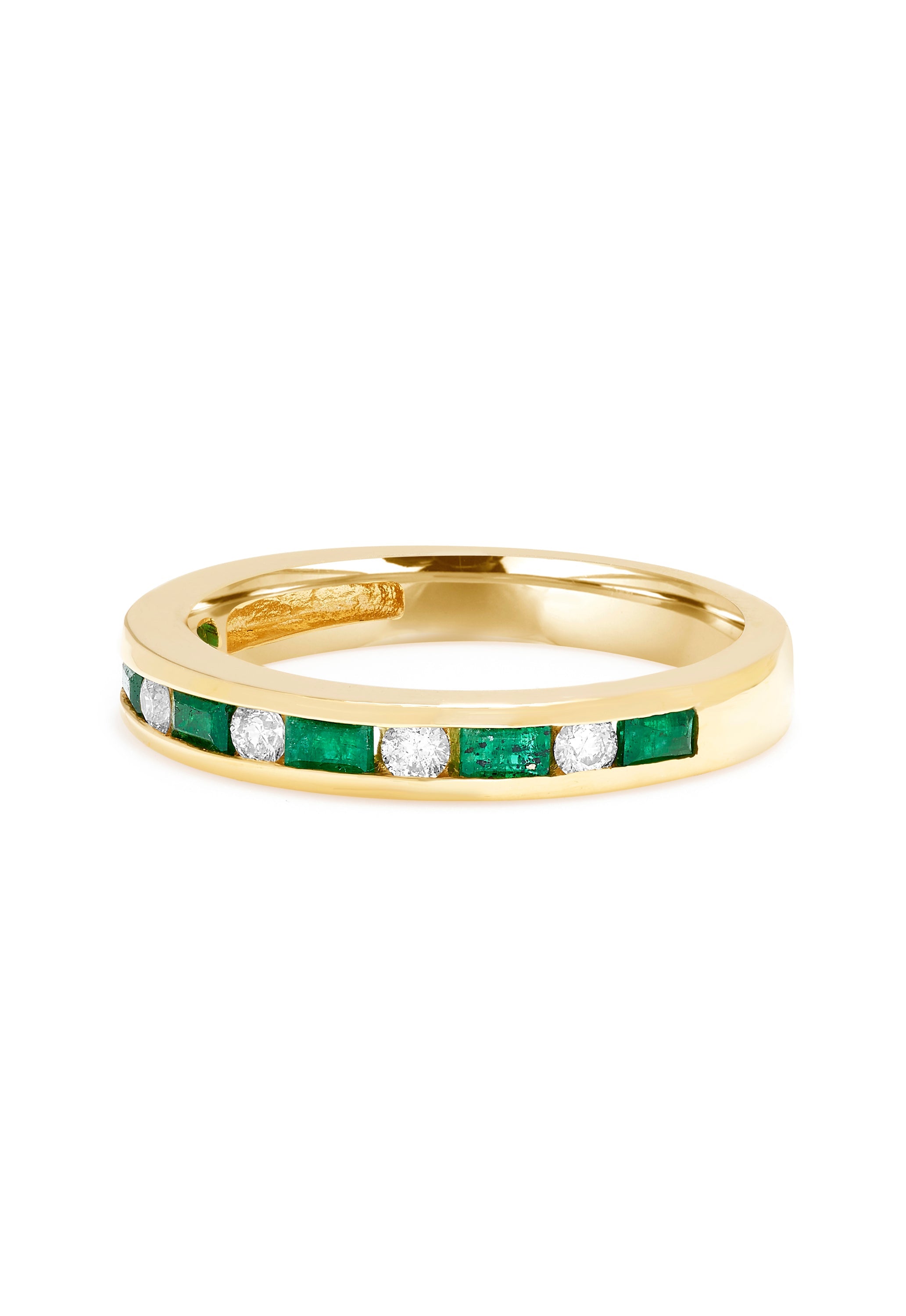 Brasilica 14K Yellow Gold Emerald and Diamond Channel-Set Ring, 0.66 TCW