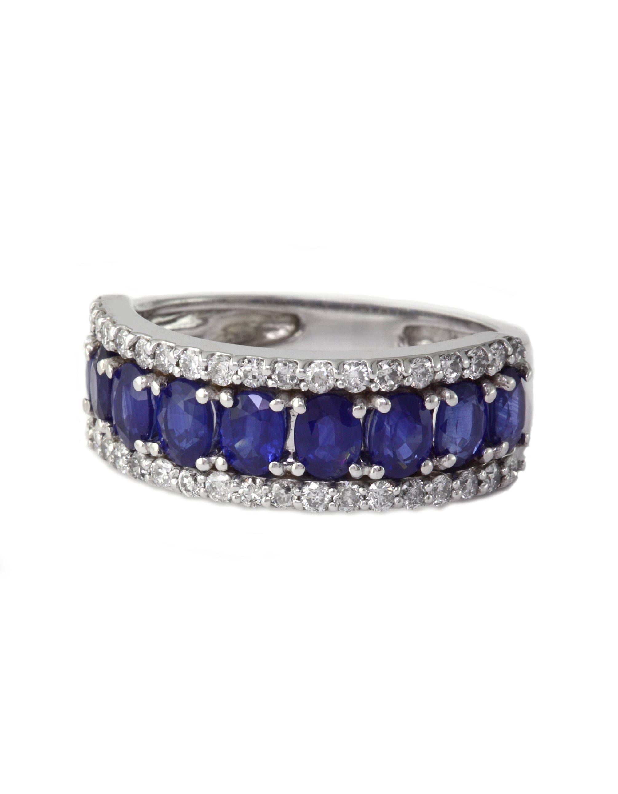 Gemma White Gold Blue Sapphire & Diamond Ring, 2.61 TCW