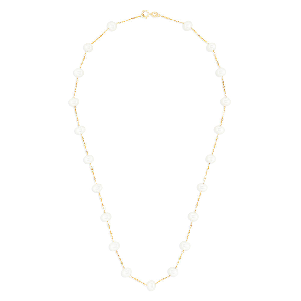 14K Yellow Gold Fresh Water Cultured Pearl 18" Necklace