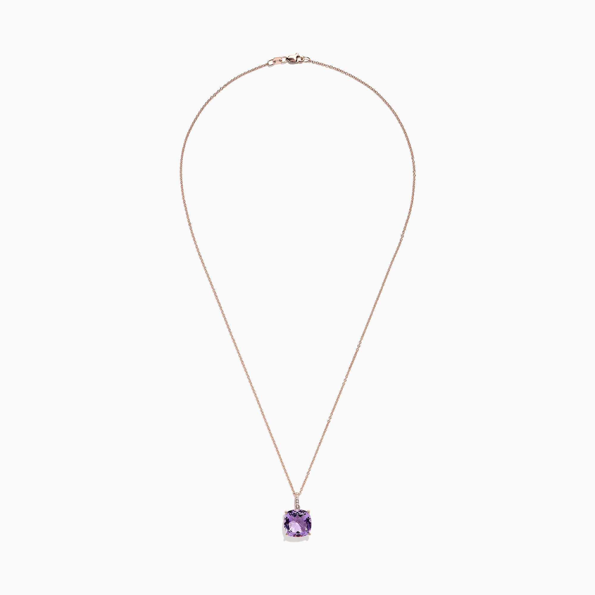 14K Rose Gold Amethyst and Diamond Pendant, 6.62 TCW