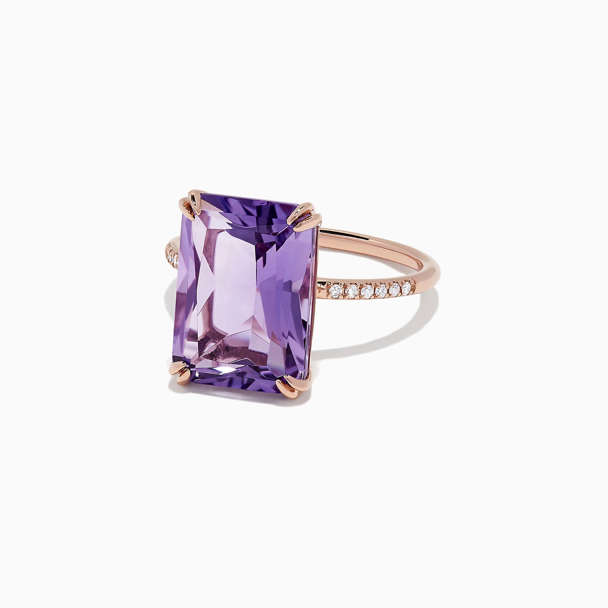 14K Rose Gold Amethyst and Diamond Ring, 7.26 TCW