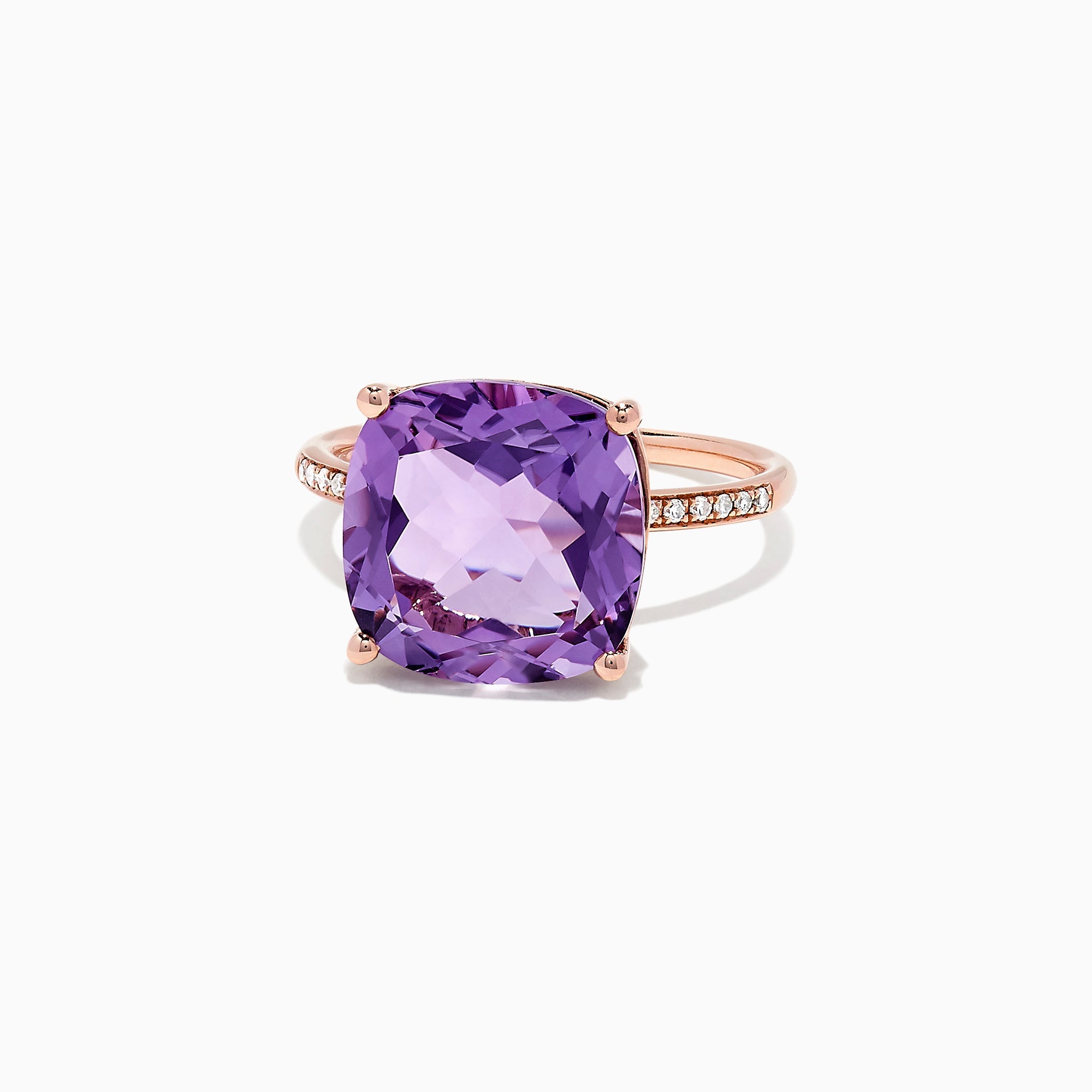 14K Rose Gold Amethyst and Diamond Ring, 6.65 TCW