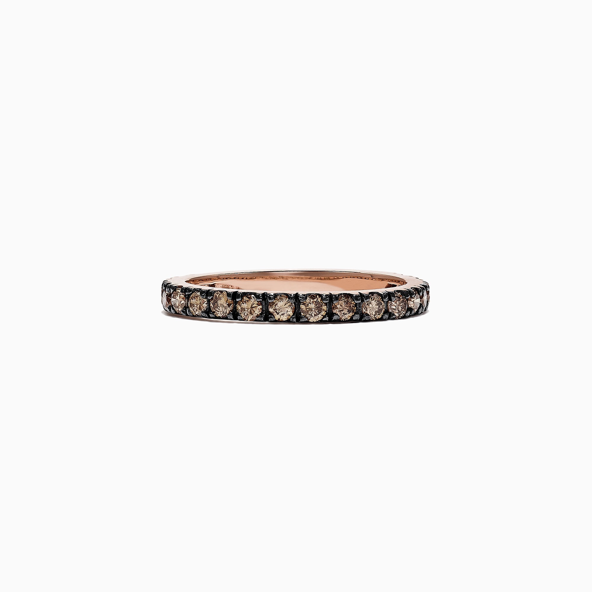 14K Rose Gold Brown Diamond Stacking Ring, 0.65 TCW