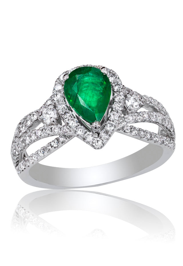 Gemma White Gold Emerald & Diamond Ring, 1.75 TCW