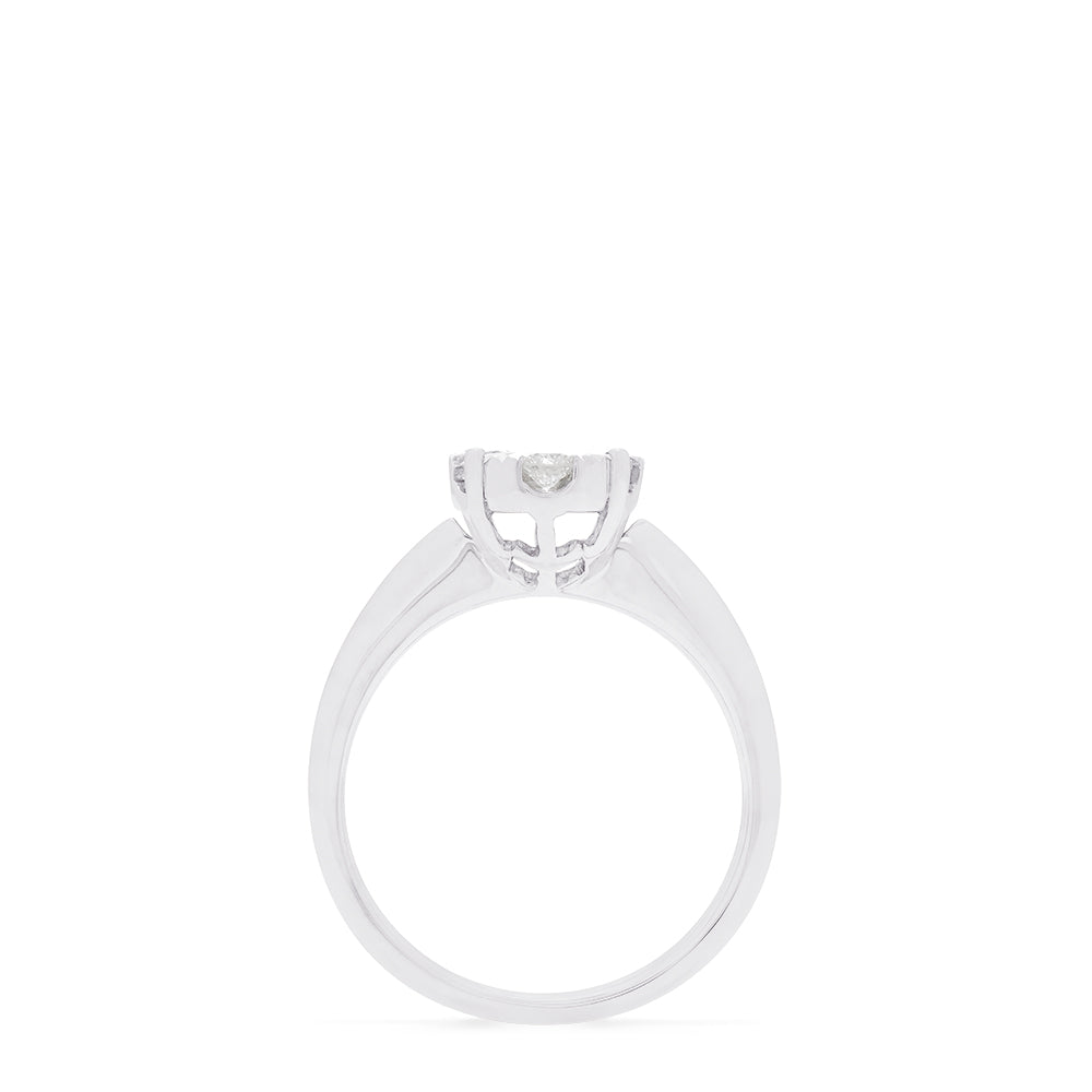 Bouquet 14K White Gold Diamond Engagement Ring, 0.57 TCW