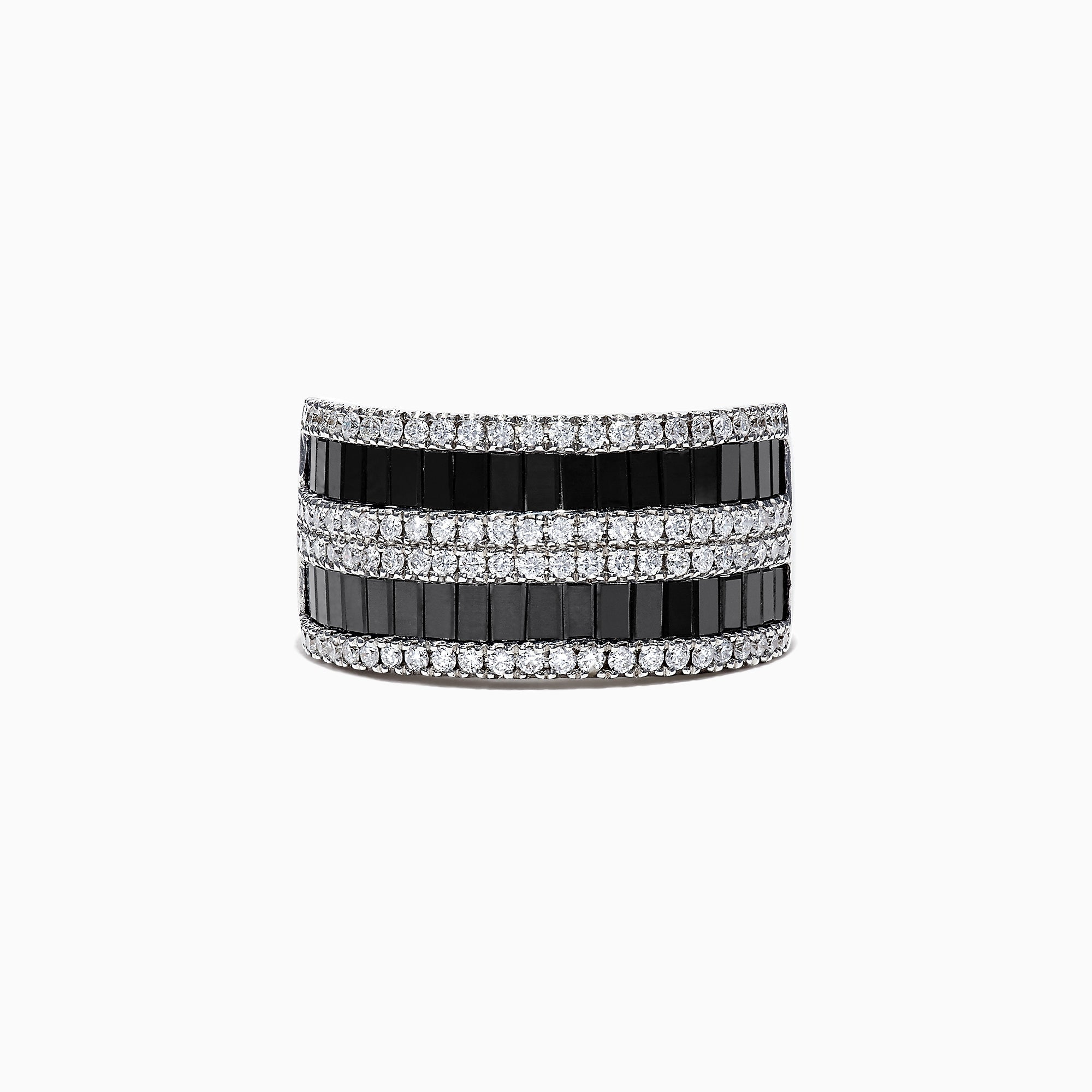 14K White Gold Black and White Diamond Ring, 2.48 TCW