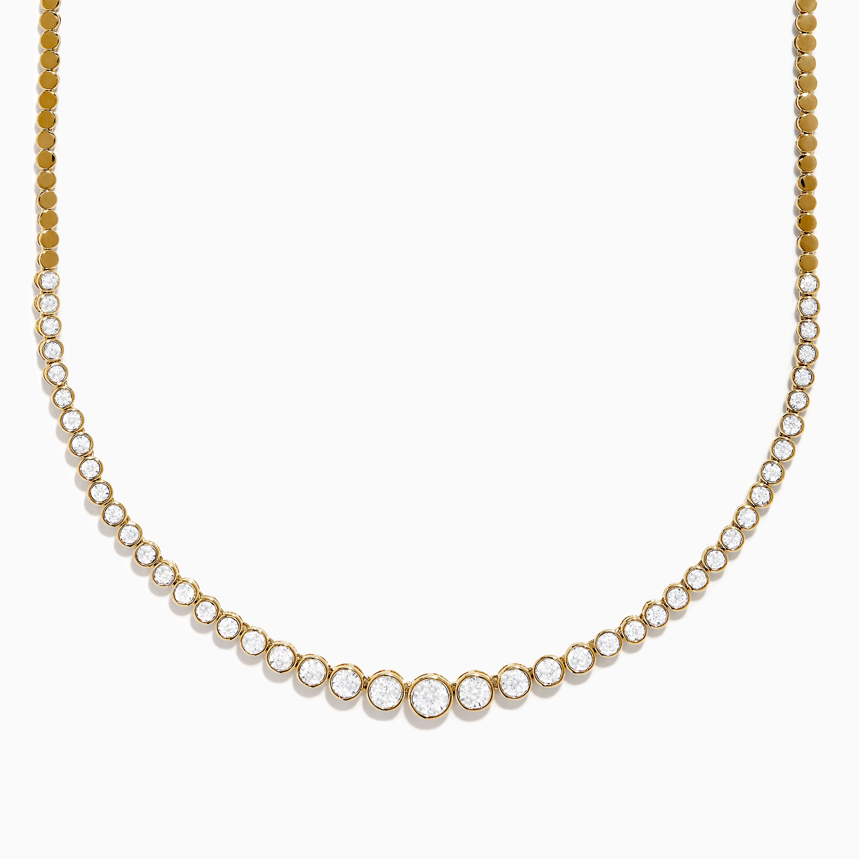 14K Yellow Gold Graduated Diamond Tennis Necklace