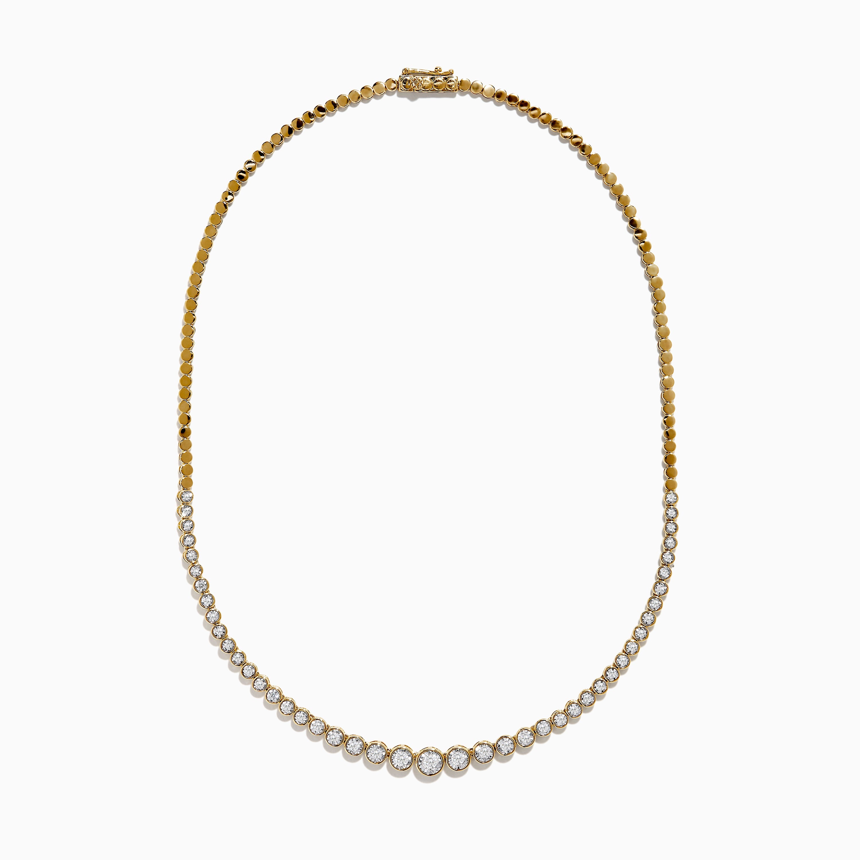 14K Yellow Gold Graduated Diamond Tennis Necklace