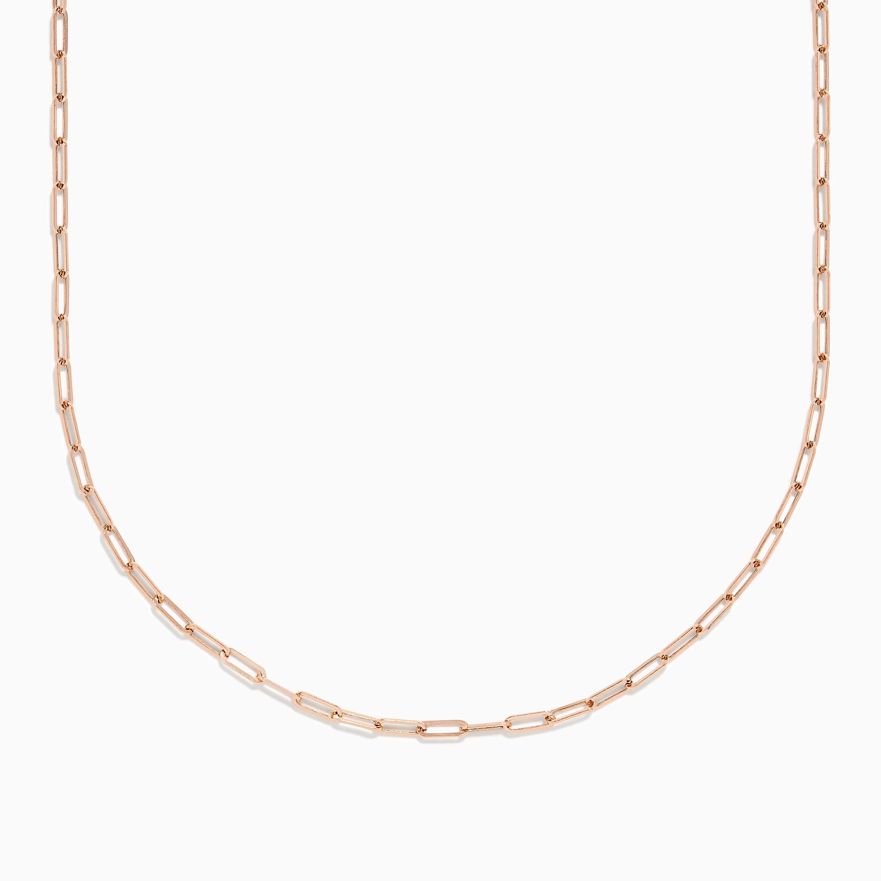 14K Rose Gold 18" 2.5mm Paperclip Necklace