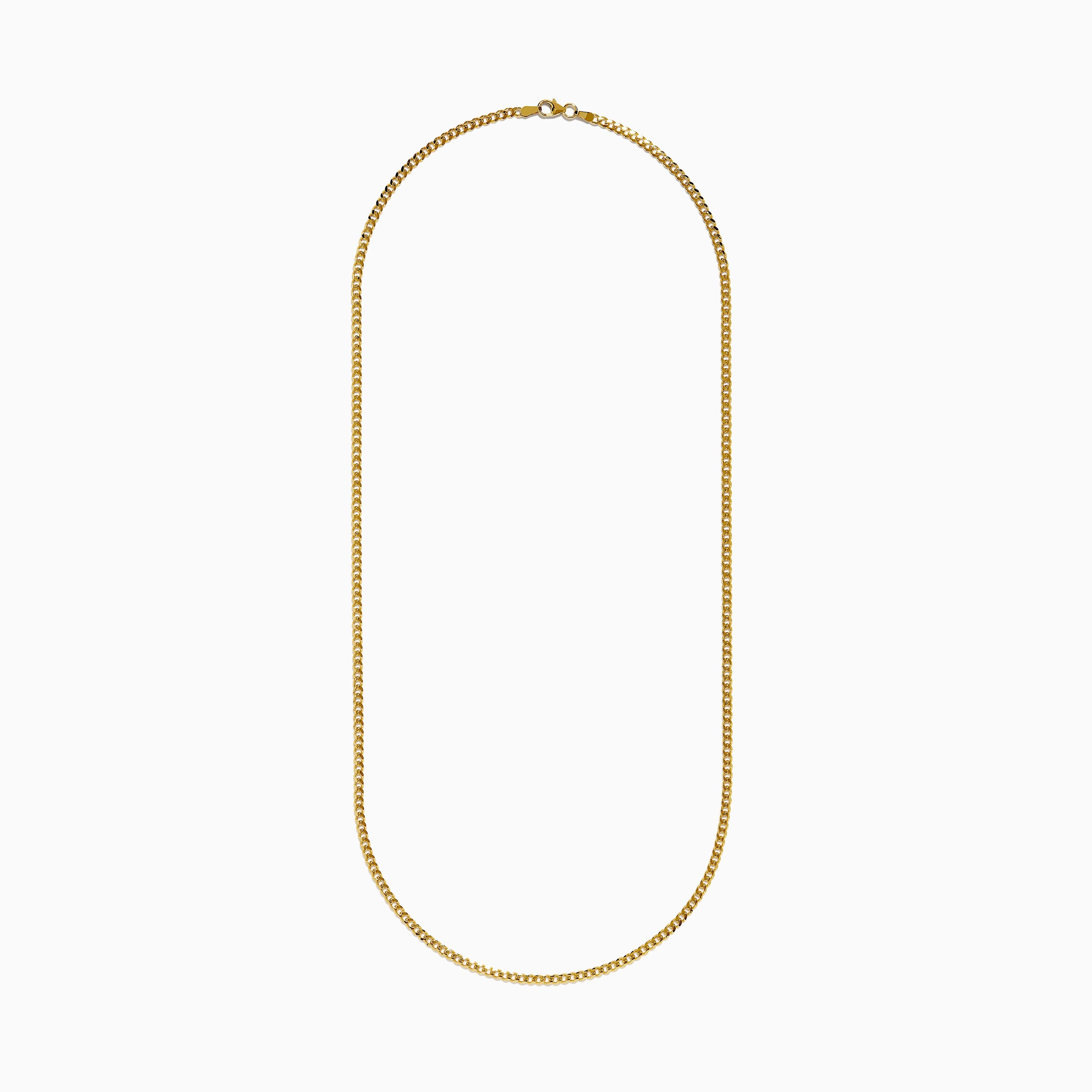 14K Yellow Gold 2.7mm Solid Oval Curb 24" Chain