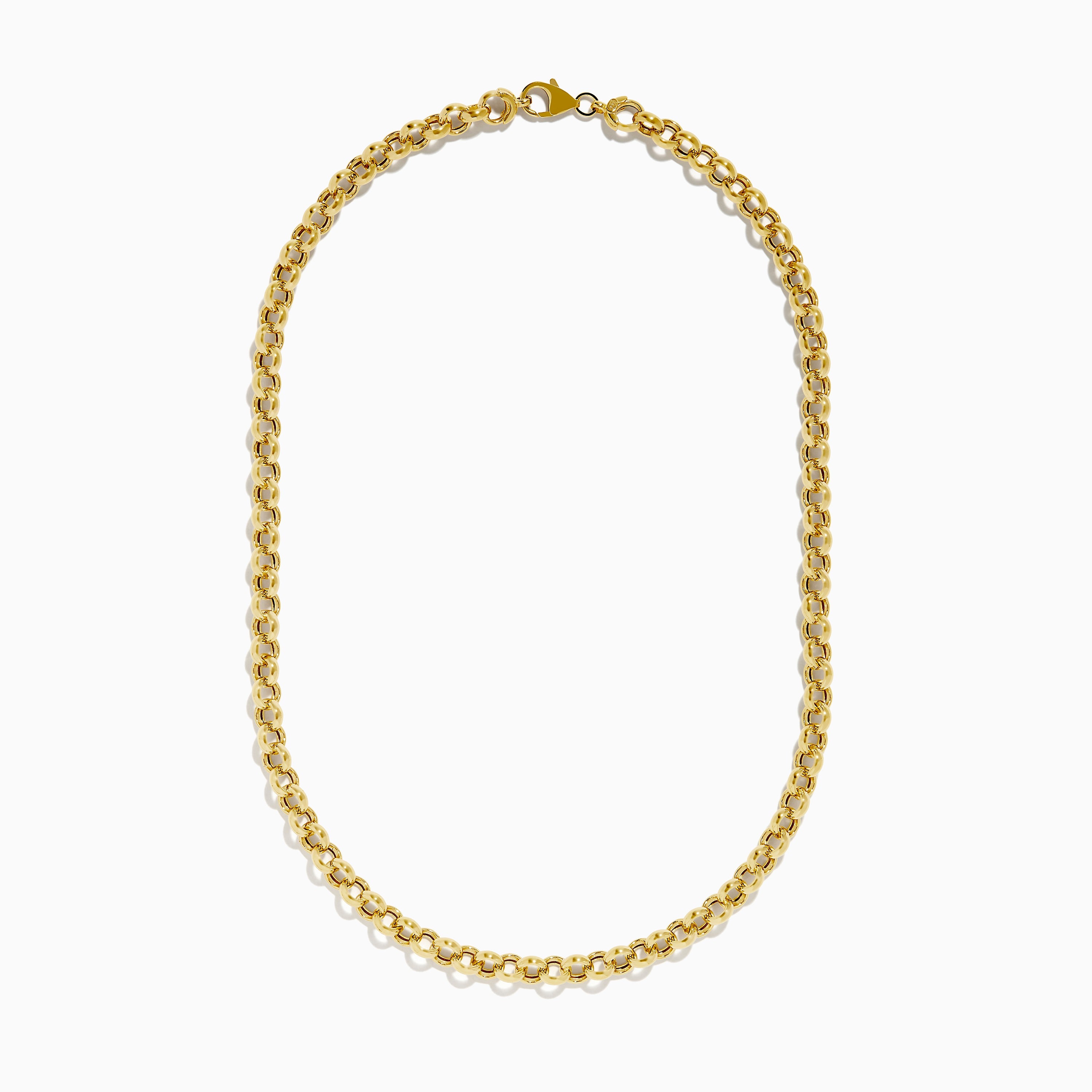 14K Yellow Gold 18" Hollow Rolo Chain