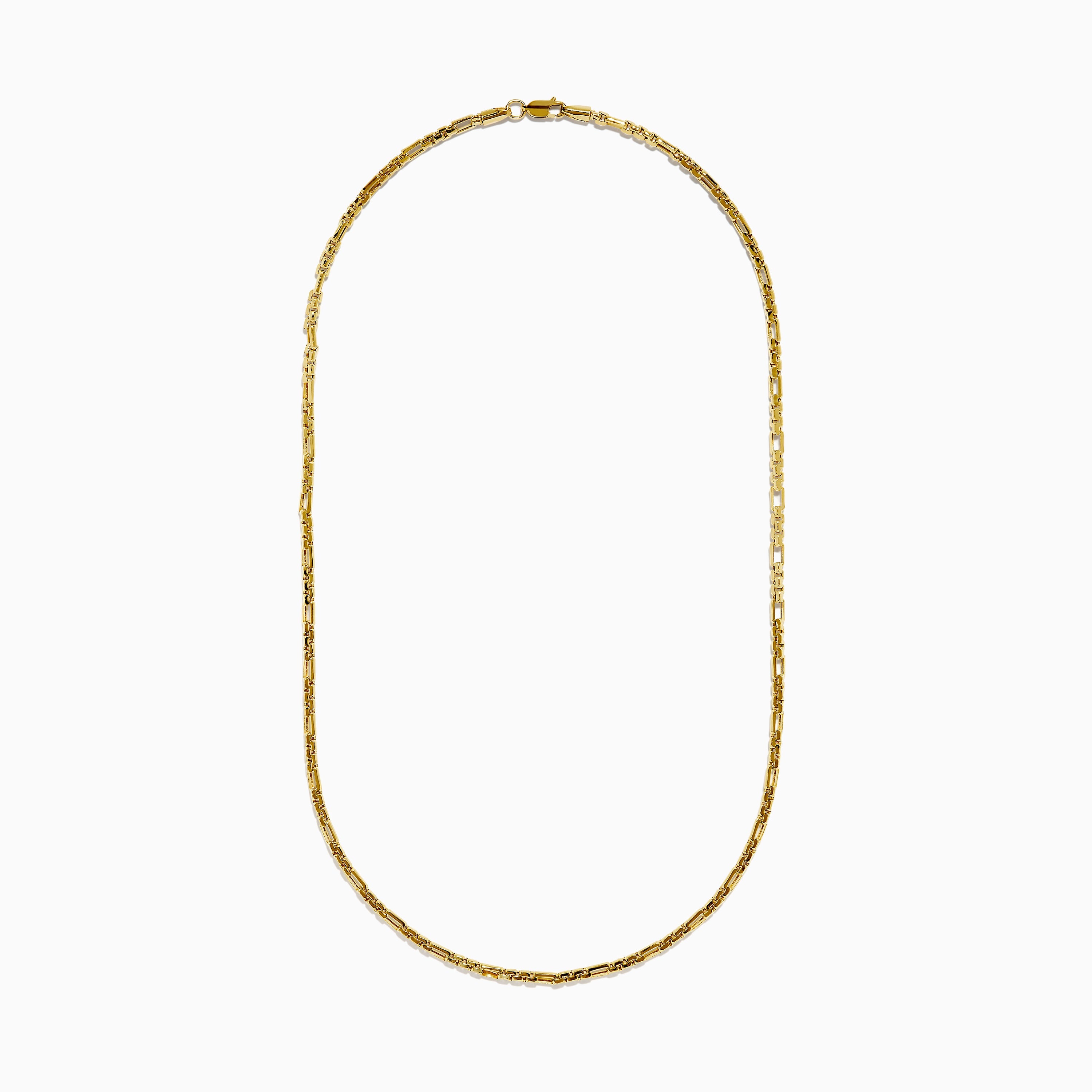 14K Yellow Gold 3mm Hollow Alternated Round Box 20" Necklace