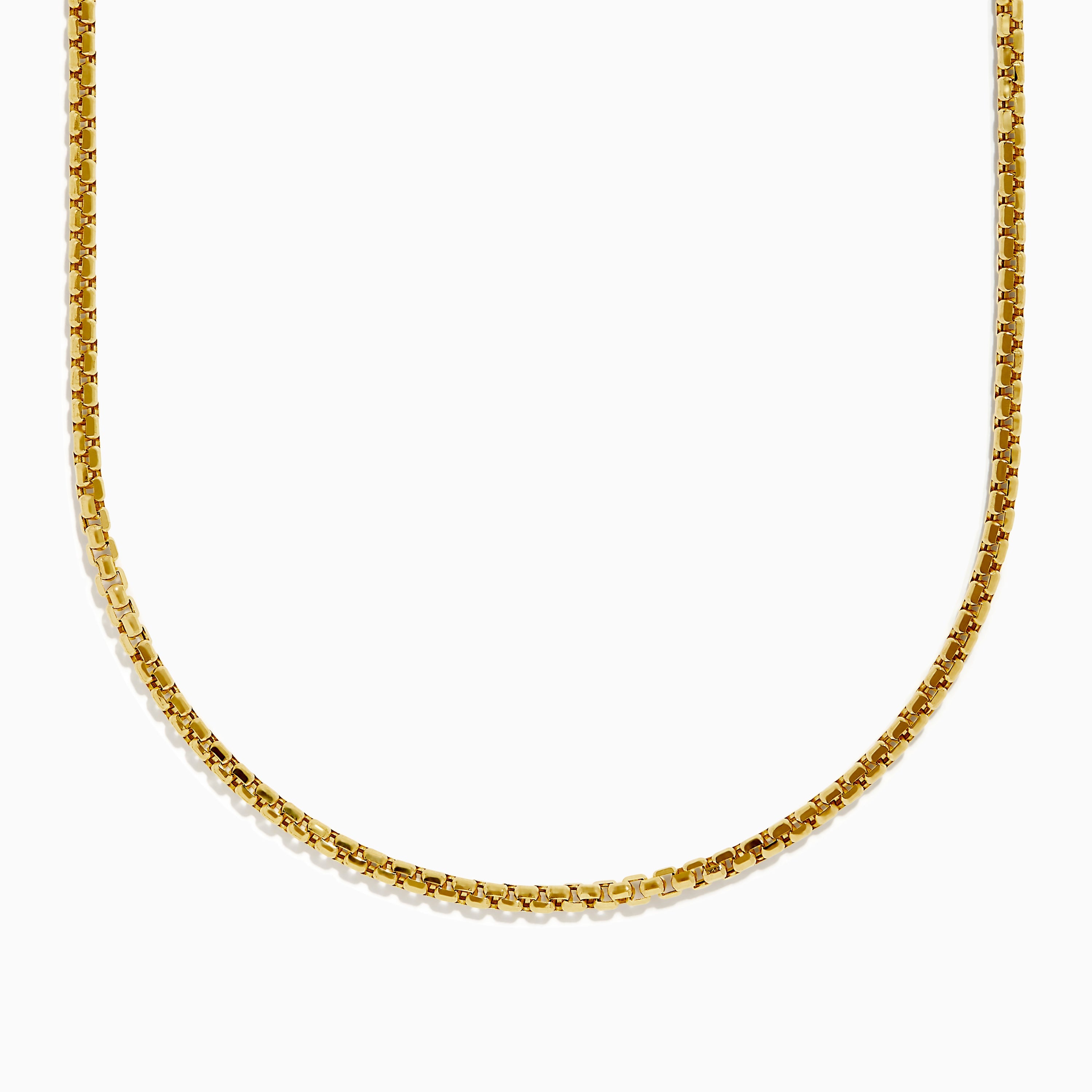 Men's 14K Yellow Gold 22" Hollow Box Chain