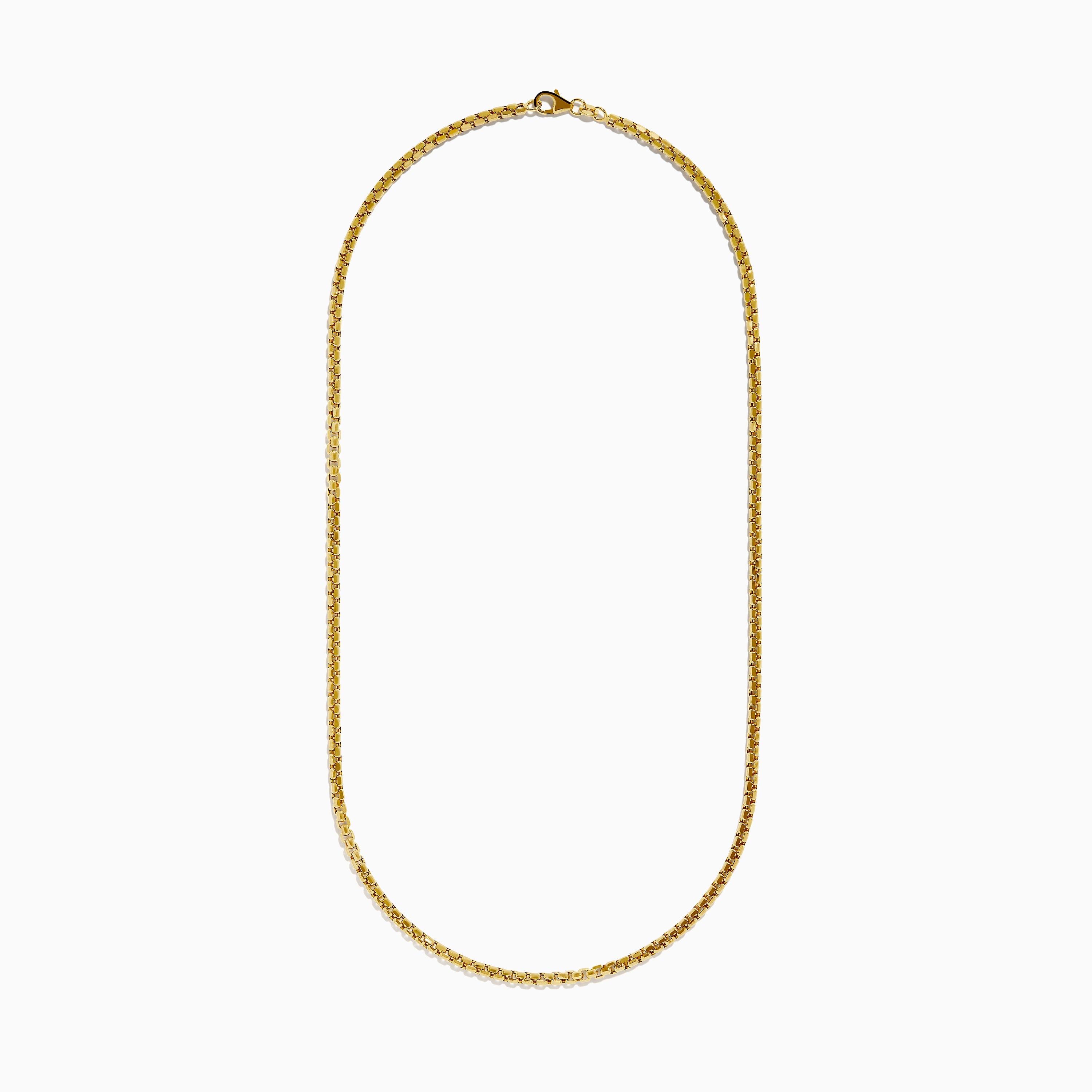 Men's 14K Yellow Gold 22" Hollow Box Chain