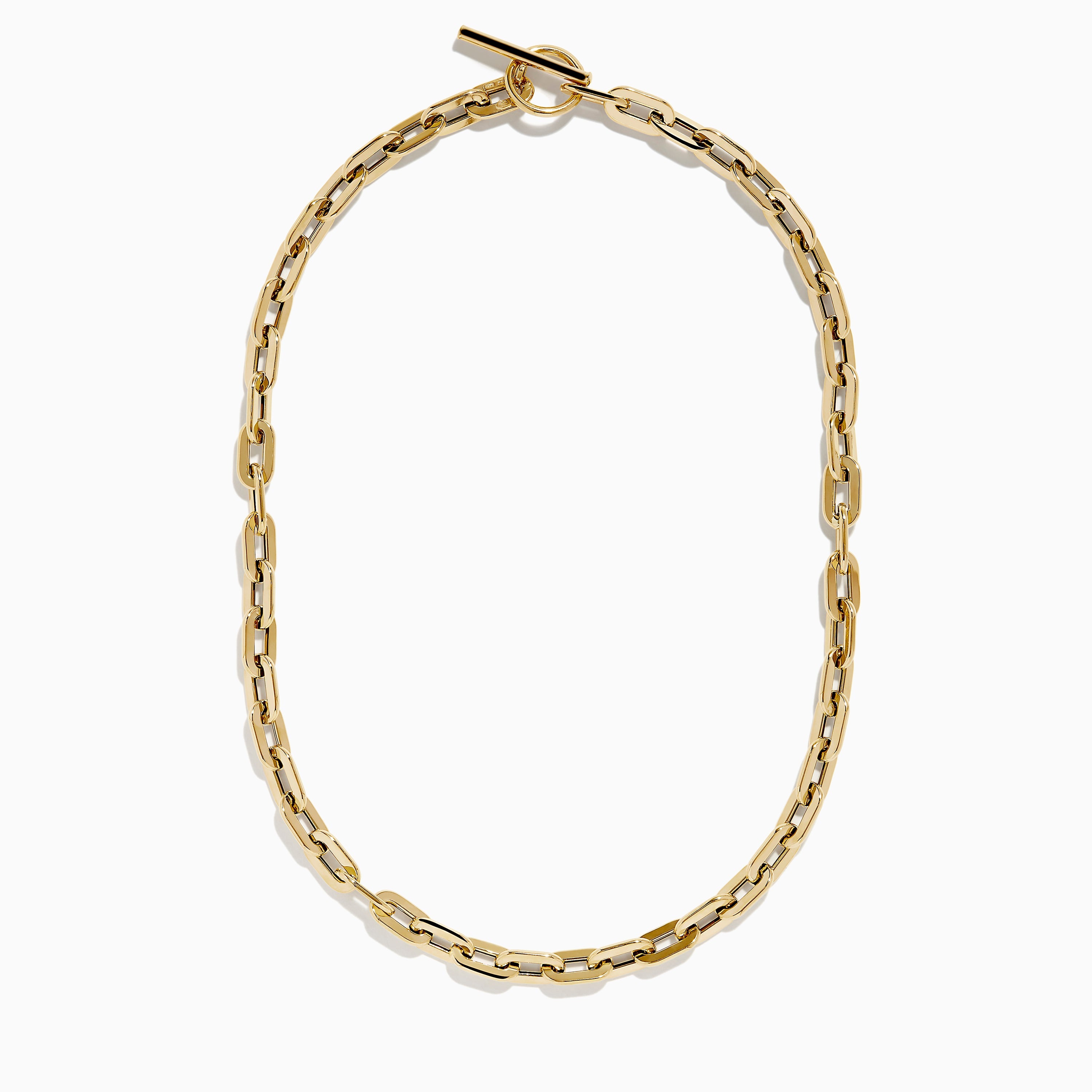 14K Yellow Gold 18" Hollow Oval Link Chain