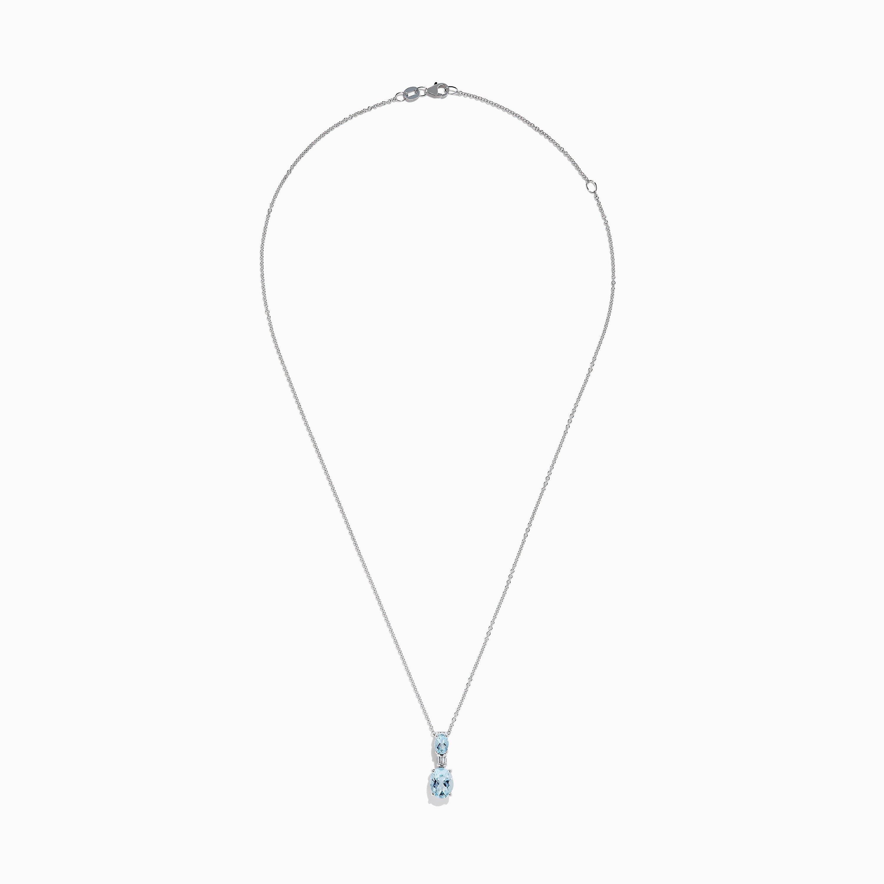 Aquarius 14K White Gold Aquamarine and Diamond Pendant