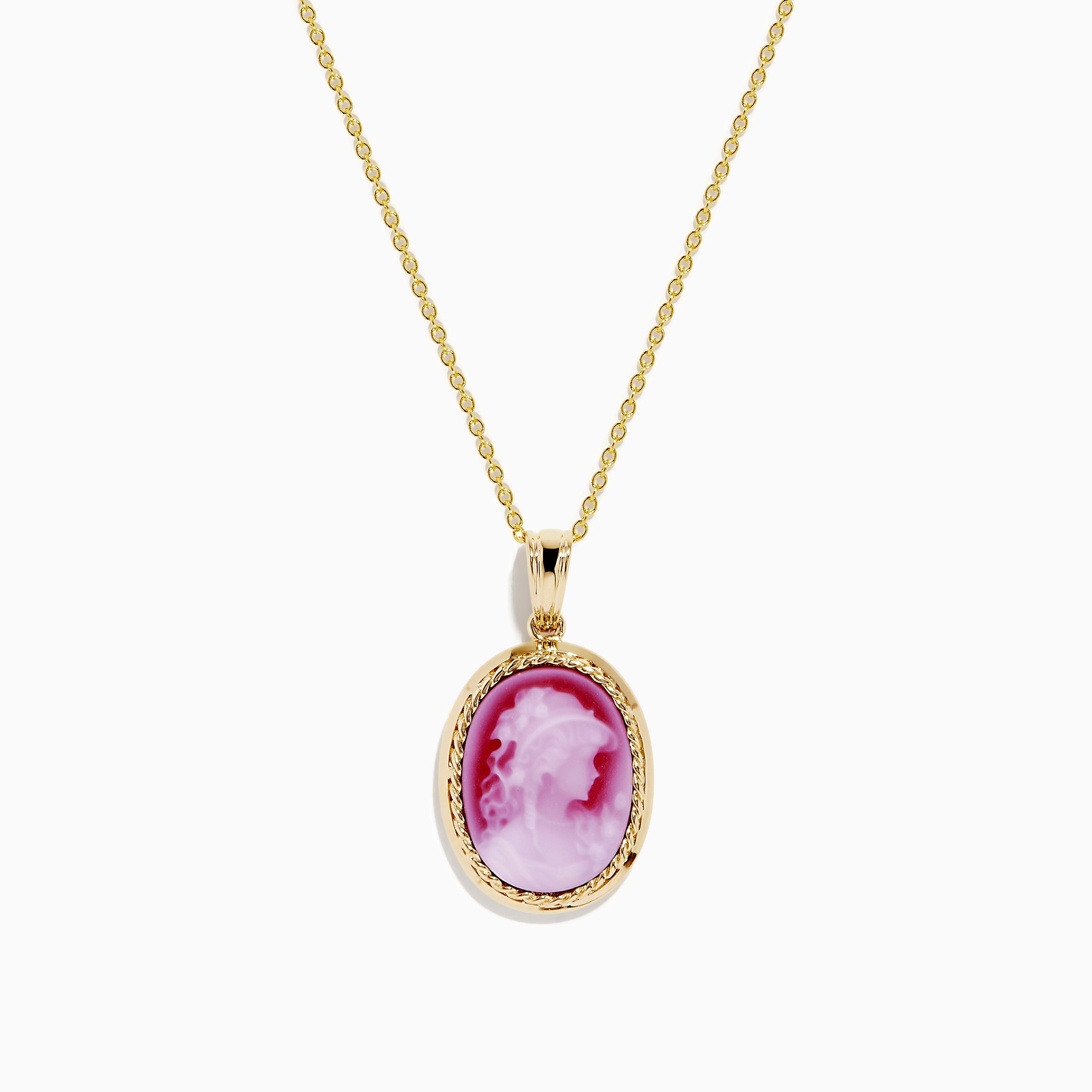 14K Yellow Gold Agate Cameo Pendant