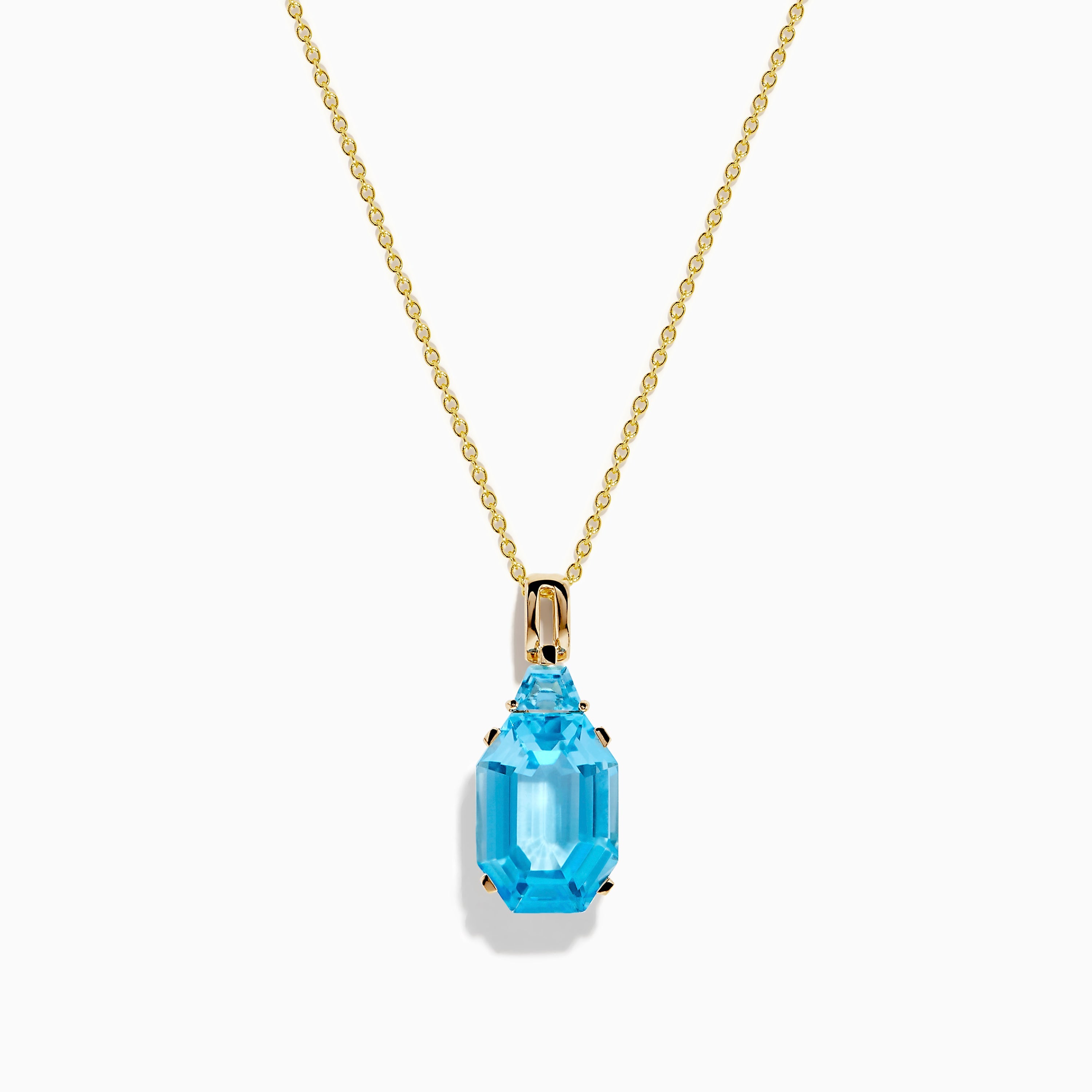 Ocean Bleu 14K Yellow Gold Blue Topaz Pendant