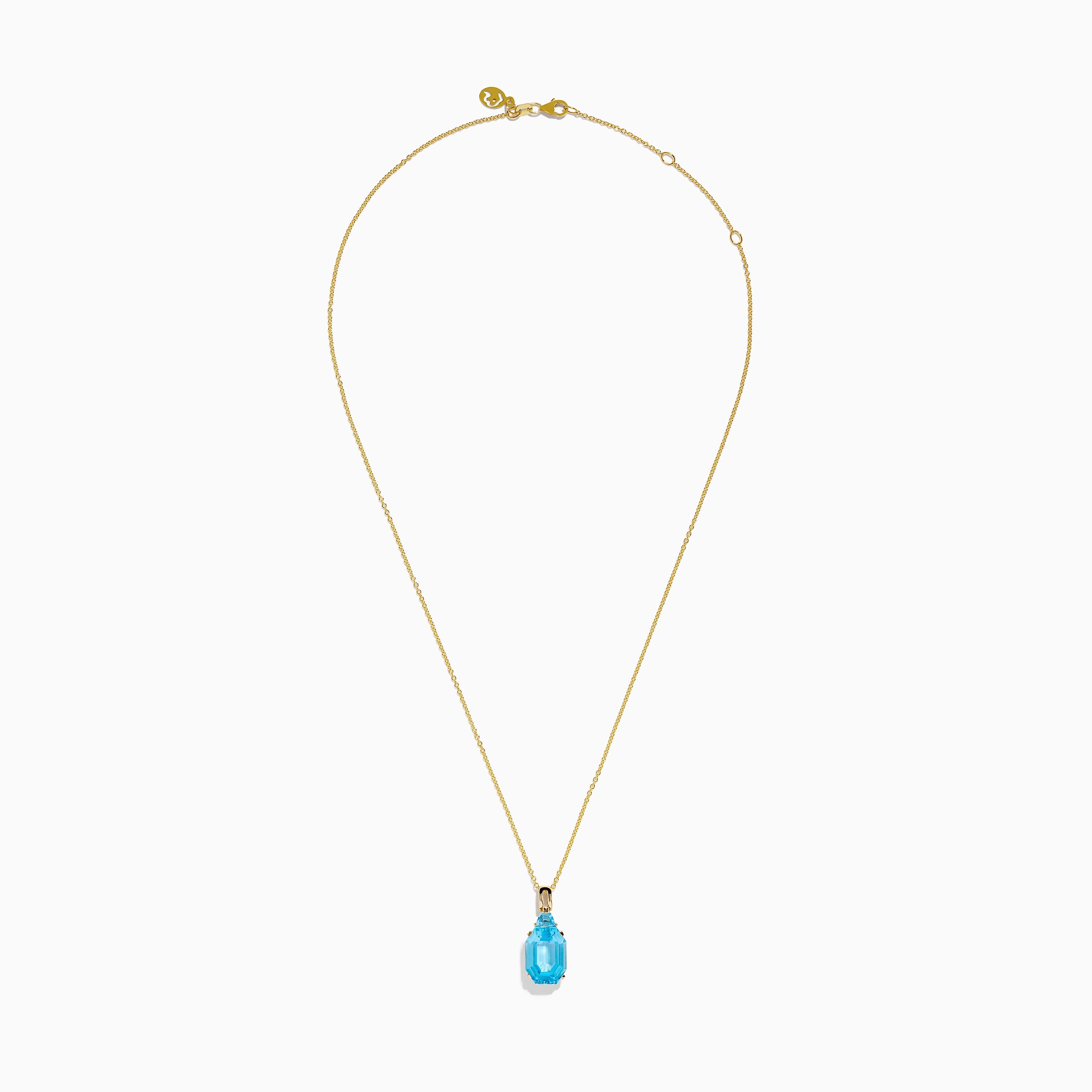 Ocean Bleu 14K Yellow Gold Blue Topaz Pendant