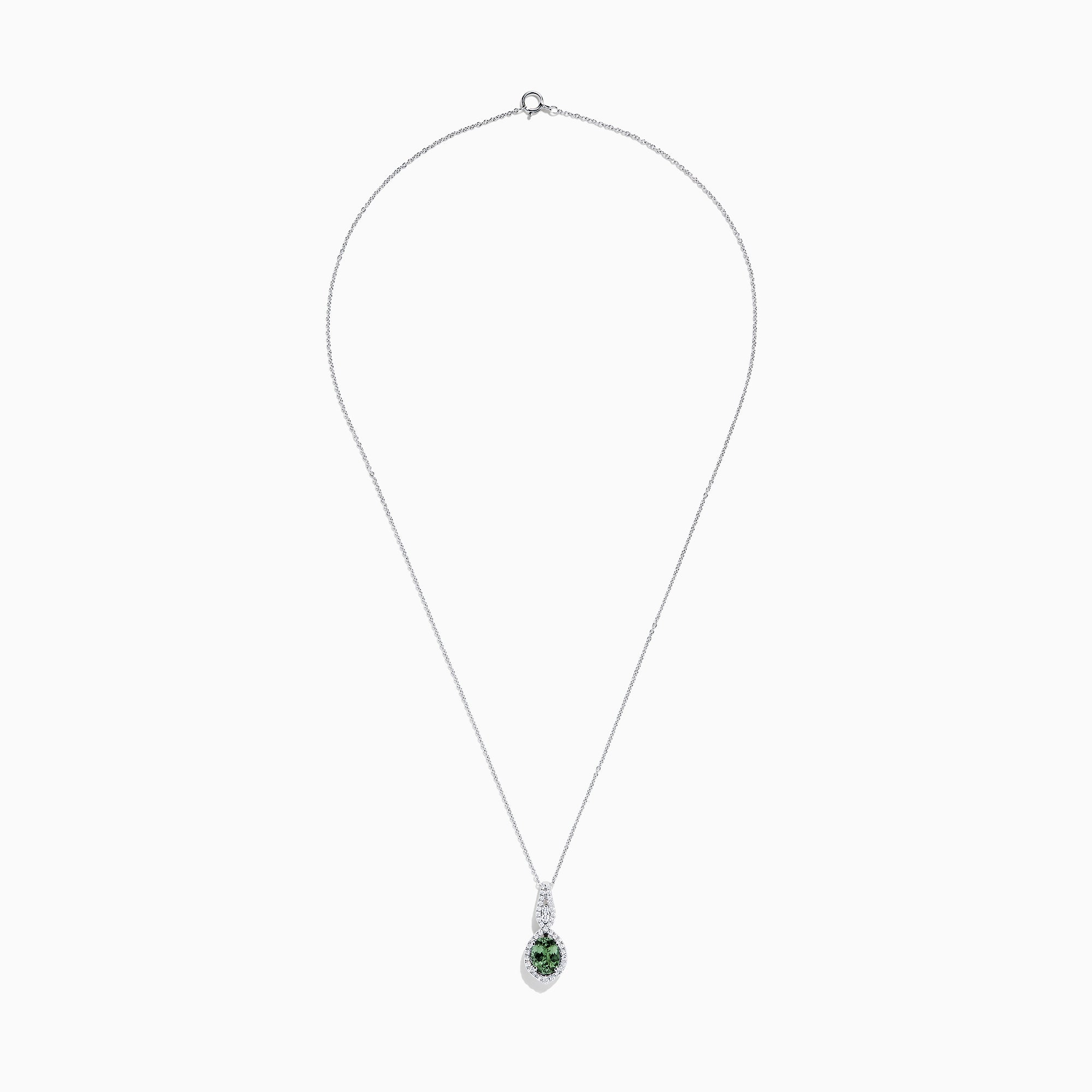 14K White Gold Green Tanzanite and Diamond Pendant, 2.35 TCW