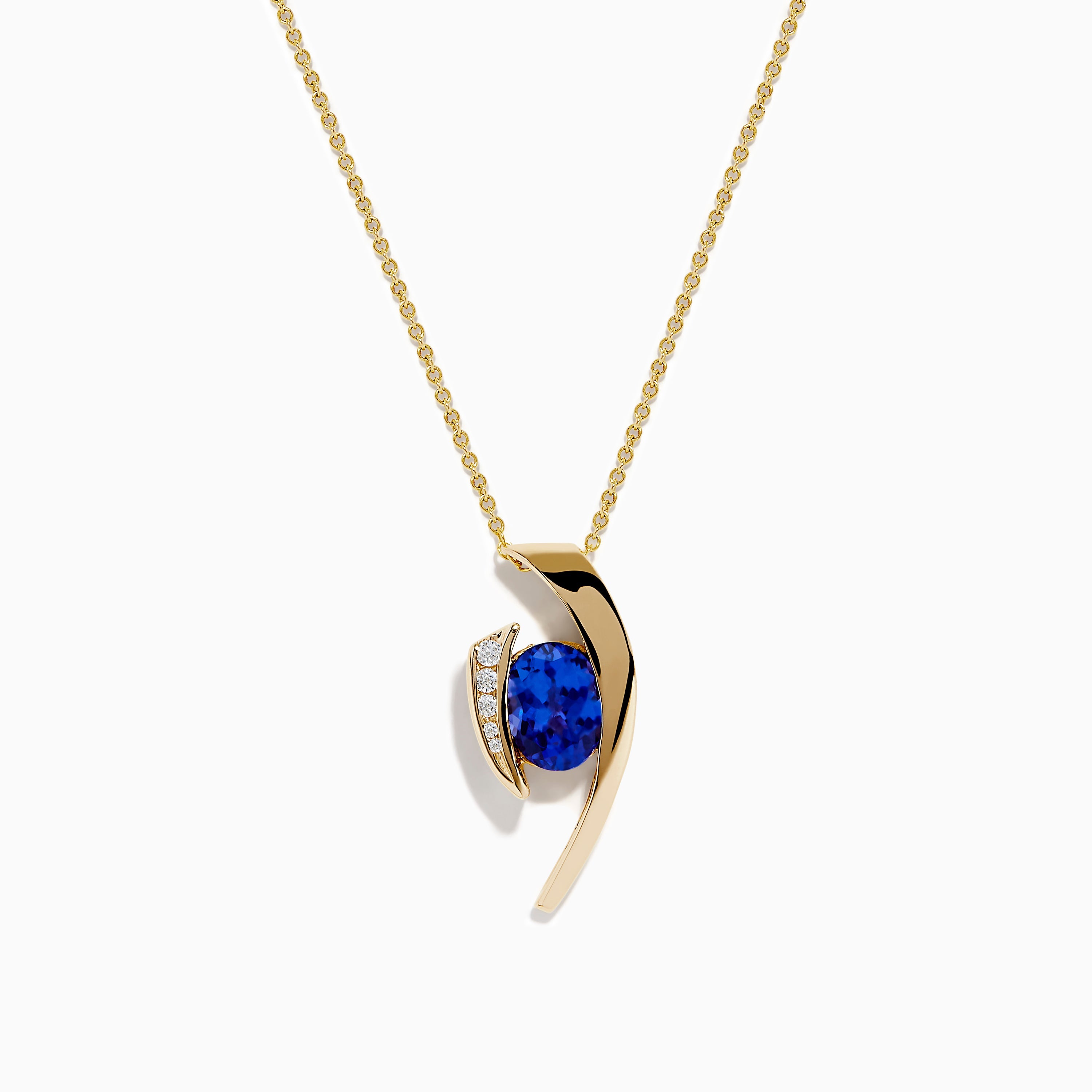 Nahla Siri 14K Yellow Gold Floating Tanzanite and Diamond Pendant