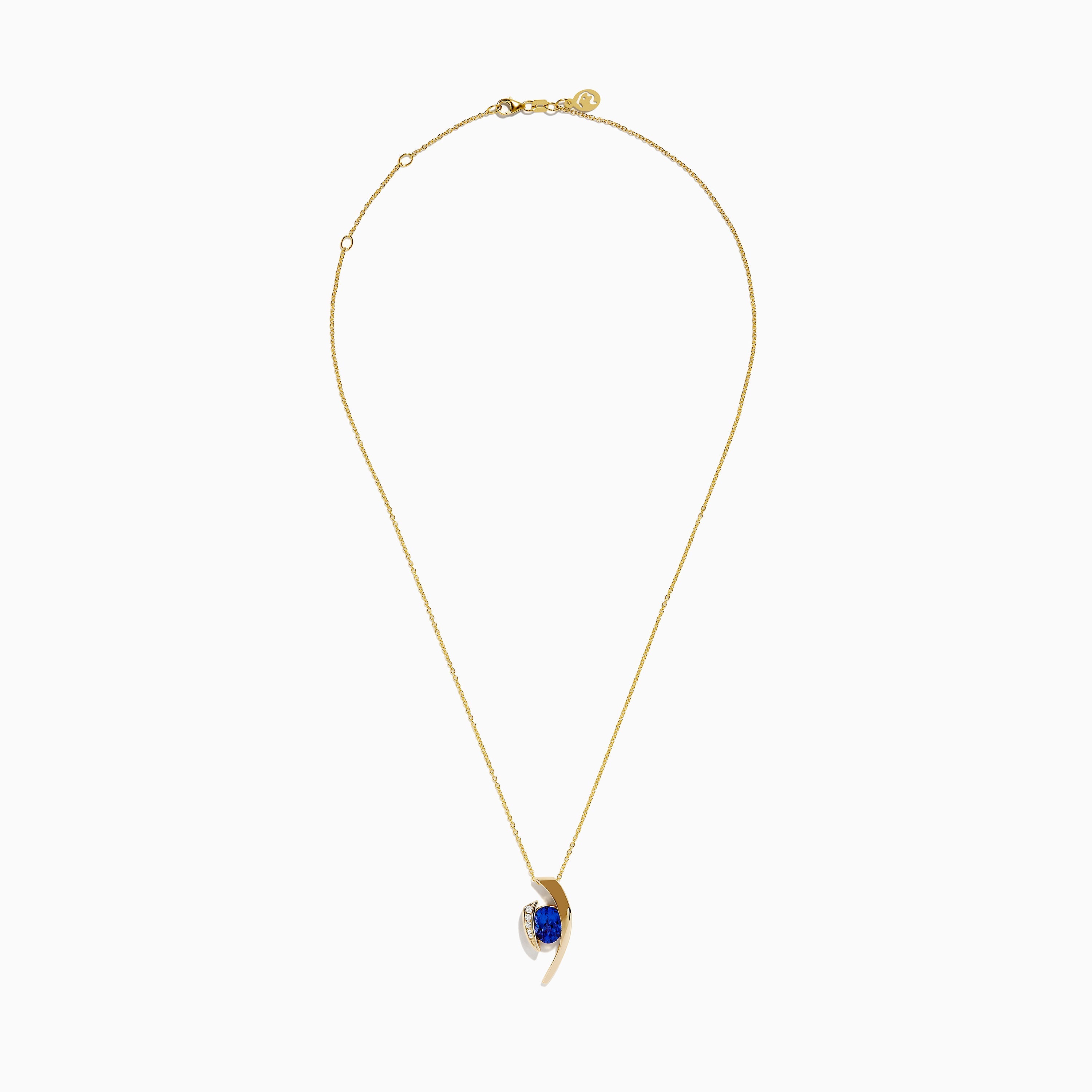 Nahla Siri 14K Yellow Gold Floating Tanzanite and Diamond Pendant