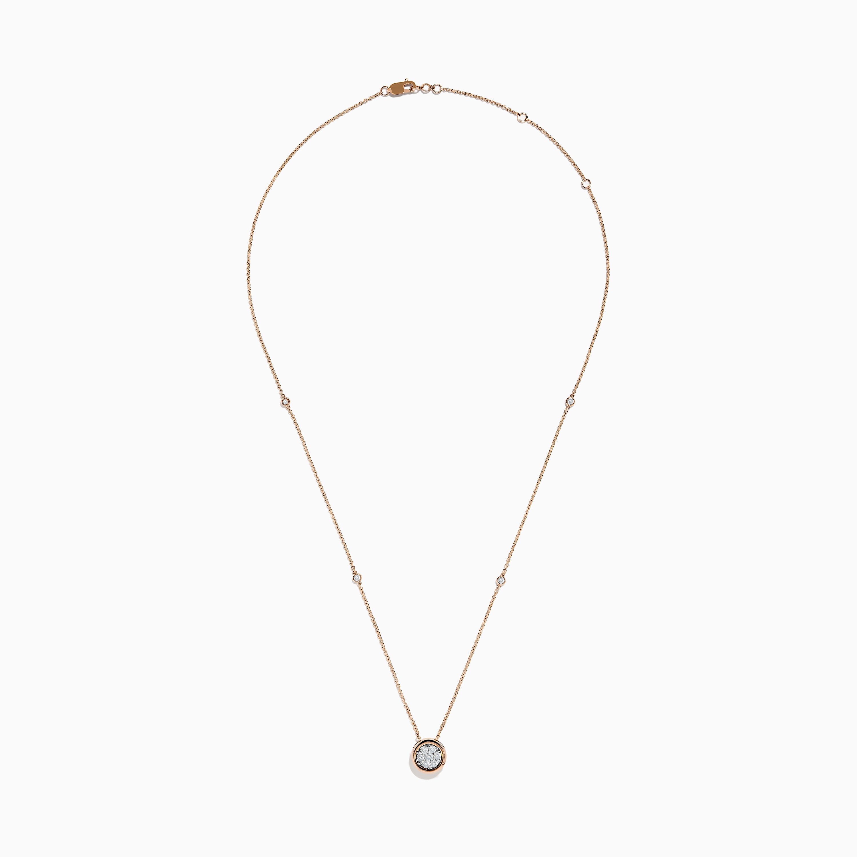 Pave Rose 14K White & Rose Gold Diamond Necklace