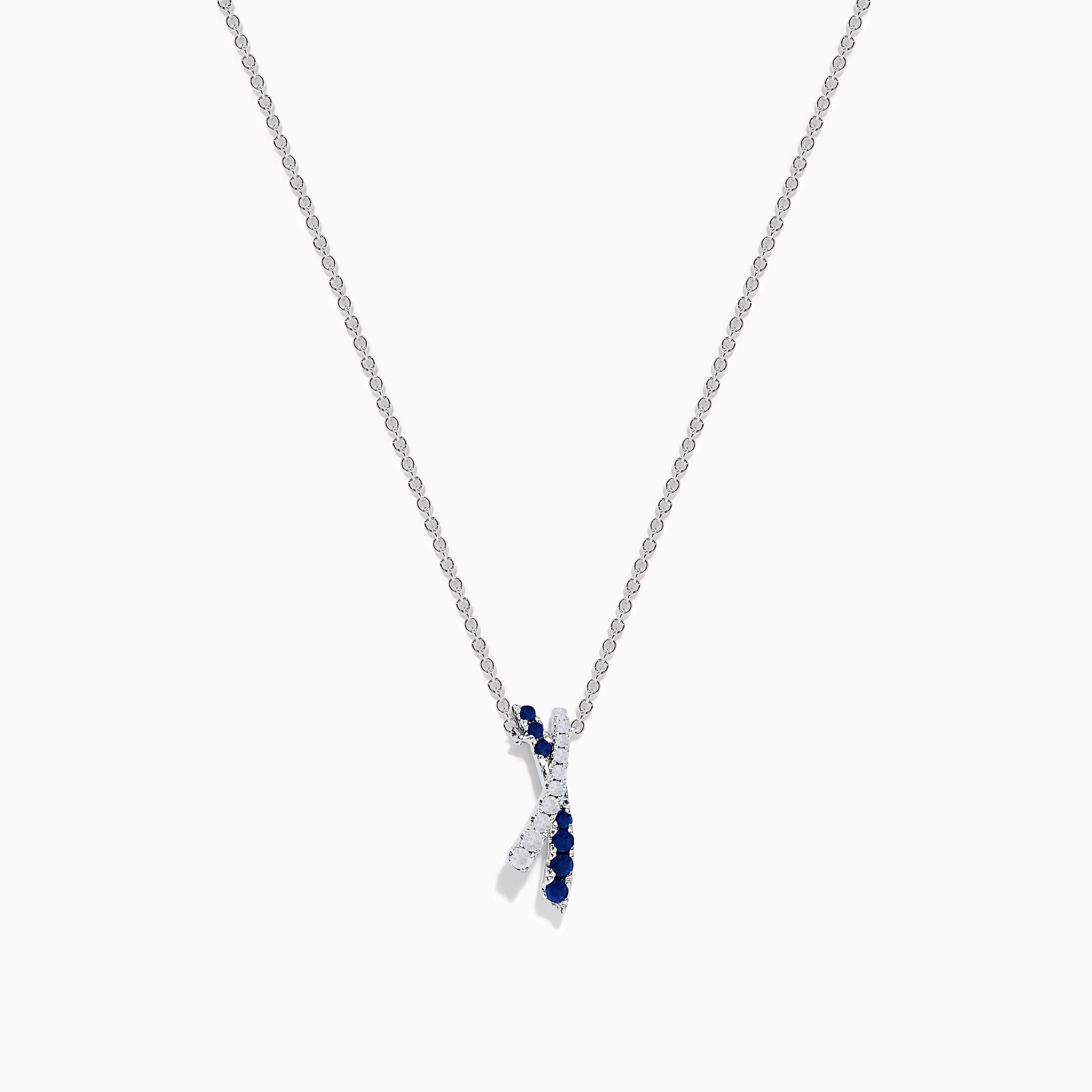 Royal Bleu 14K White Gold Sapphire and Diamond Necklace