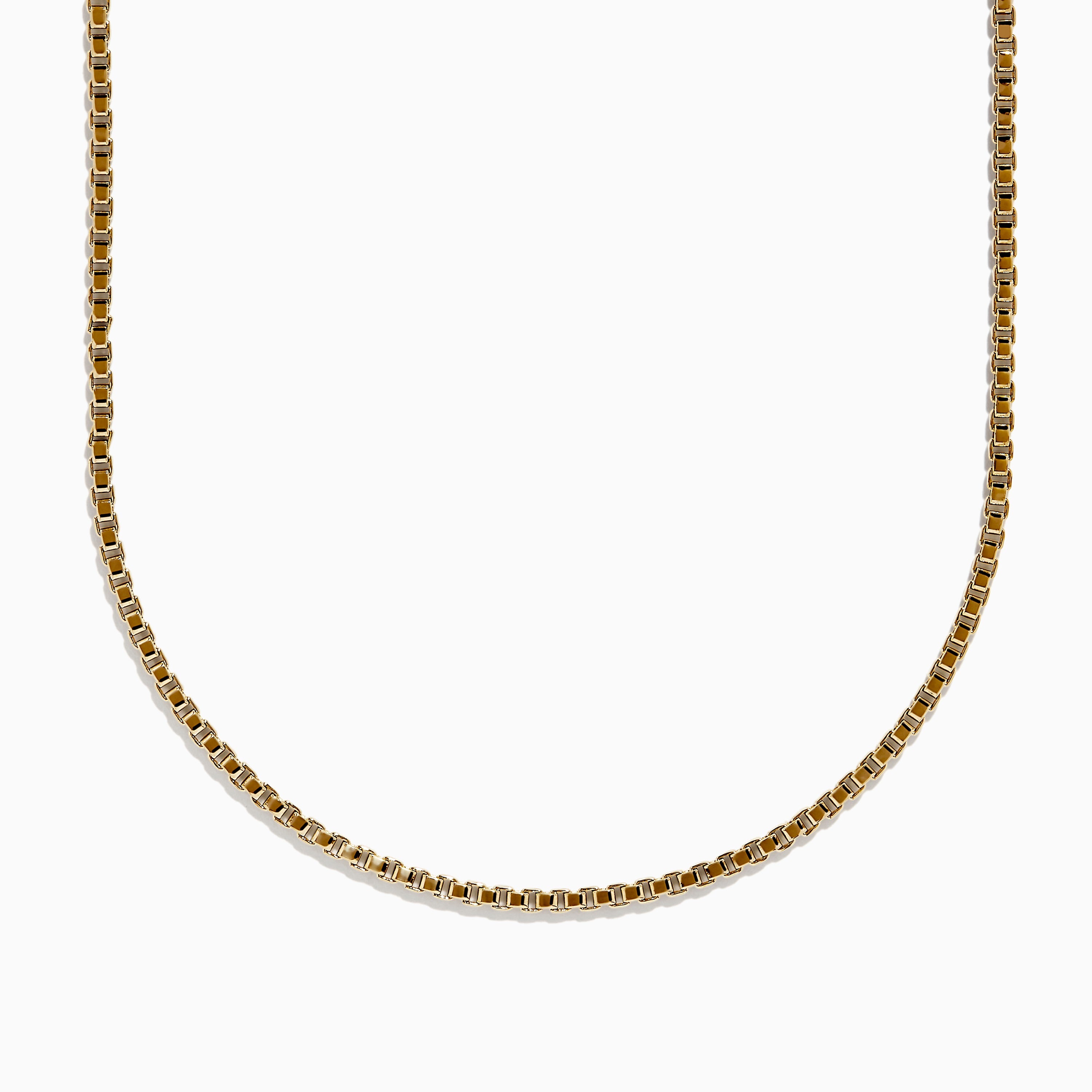 Men's 14K Yellow Gold Venetian Box Chain Necklace, 22''