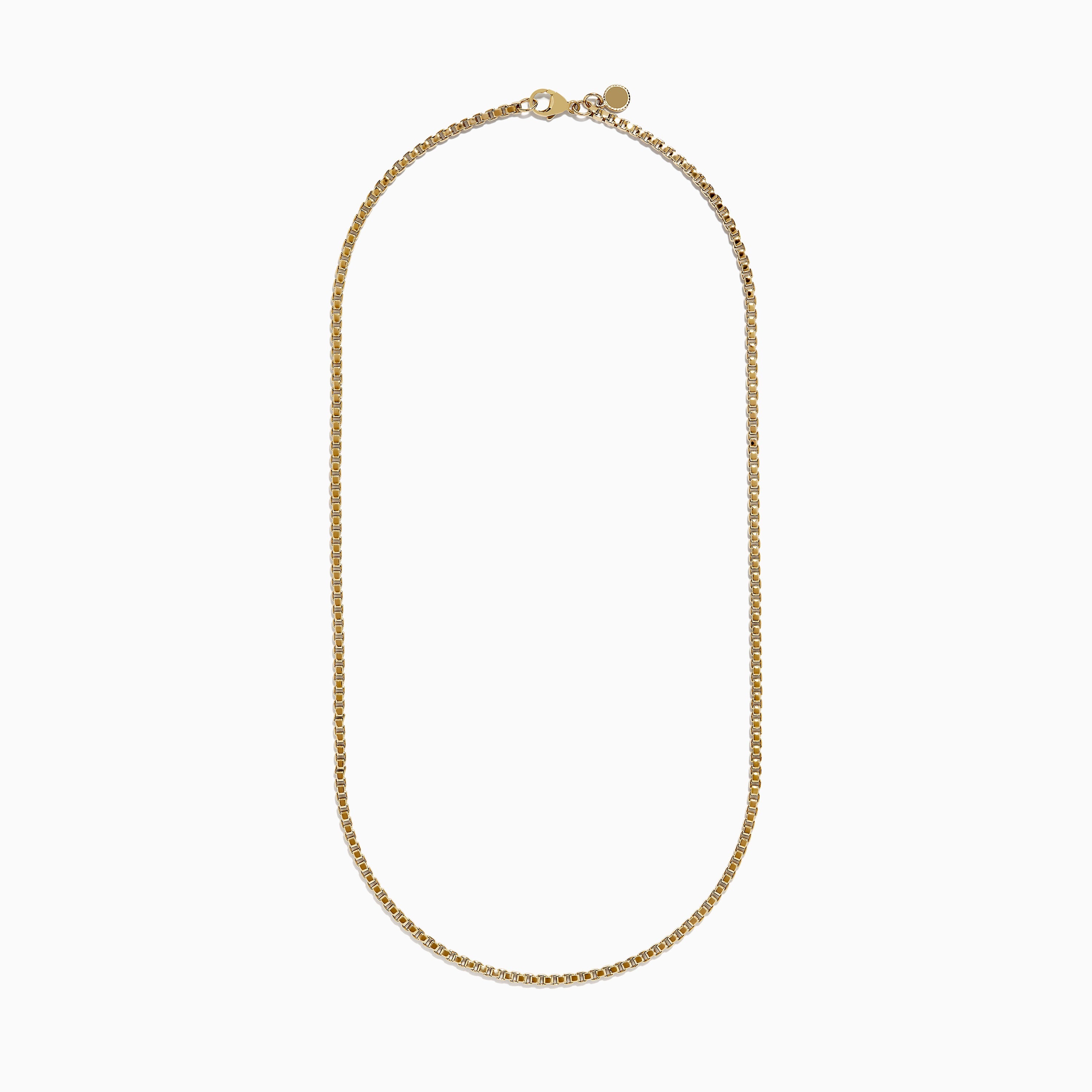 Men's 14K Yellow Gold Venetian Box Chain Necklace, 22''