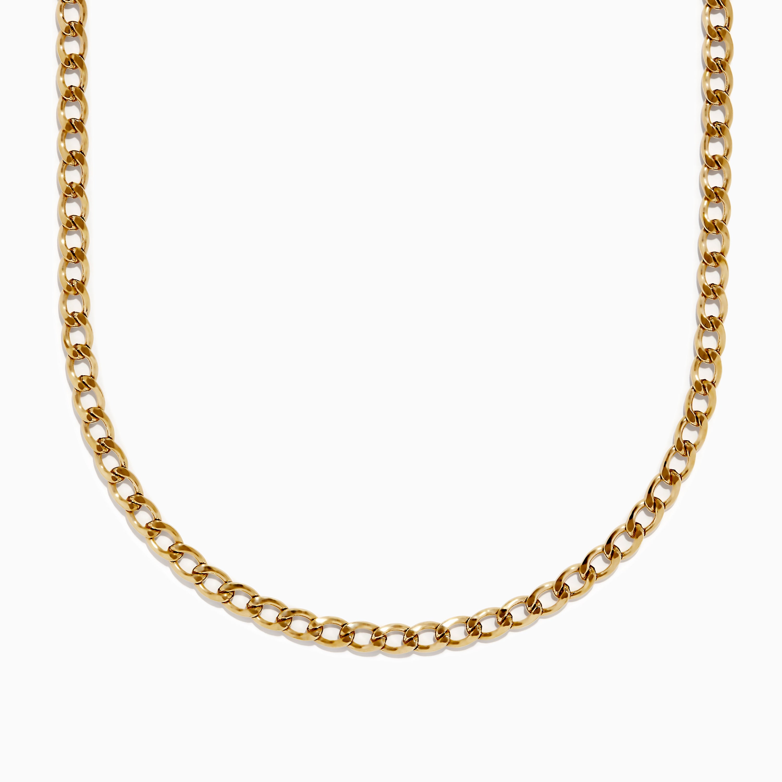 Men's 14K Yellow Gold Oval Curb Chain Necklace, 22''