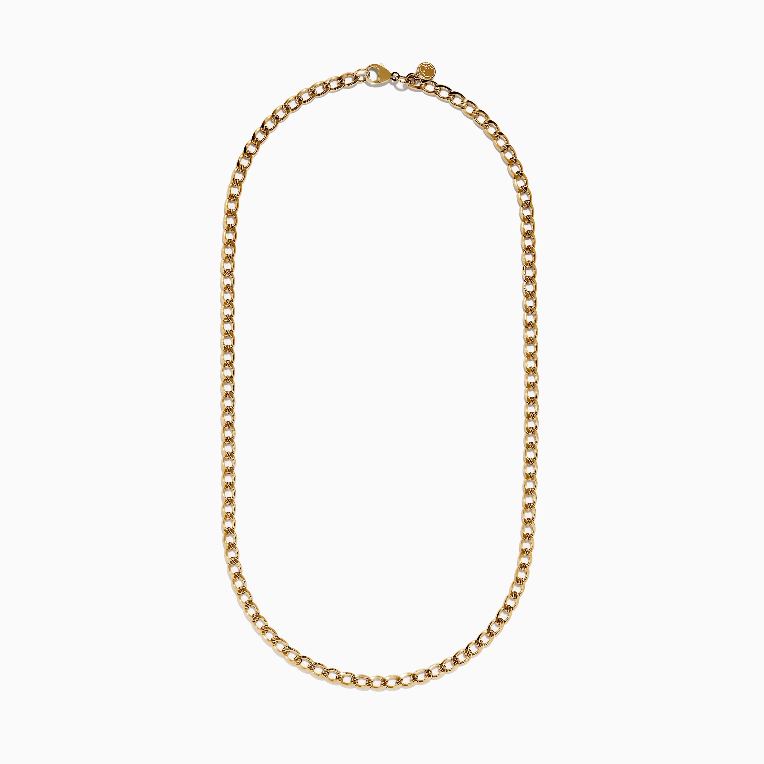 Men's 14K Yellow Gold Oval Curb Chain Necklace, 22''