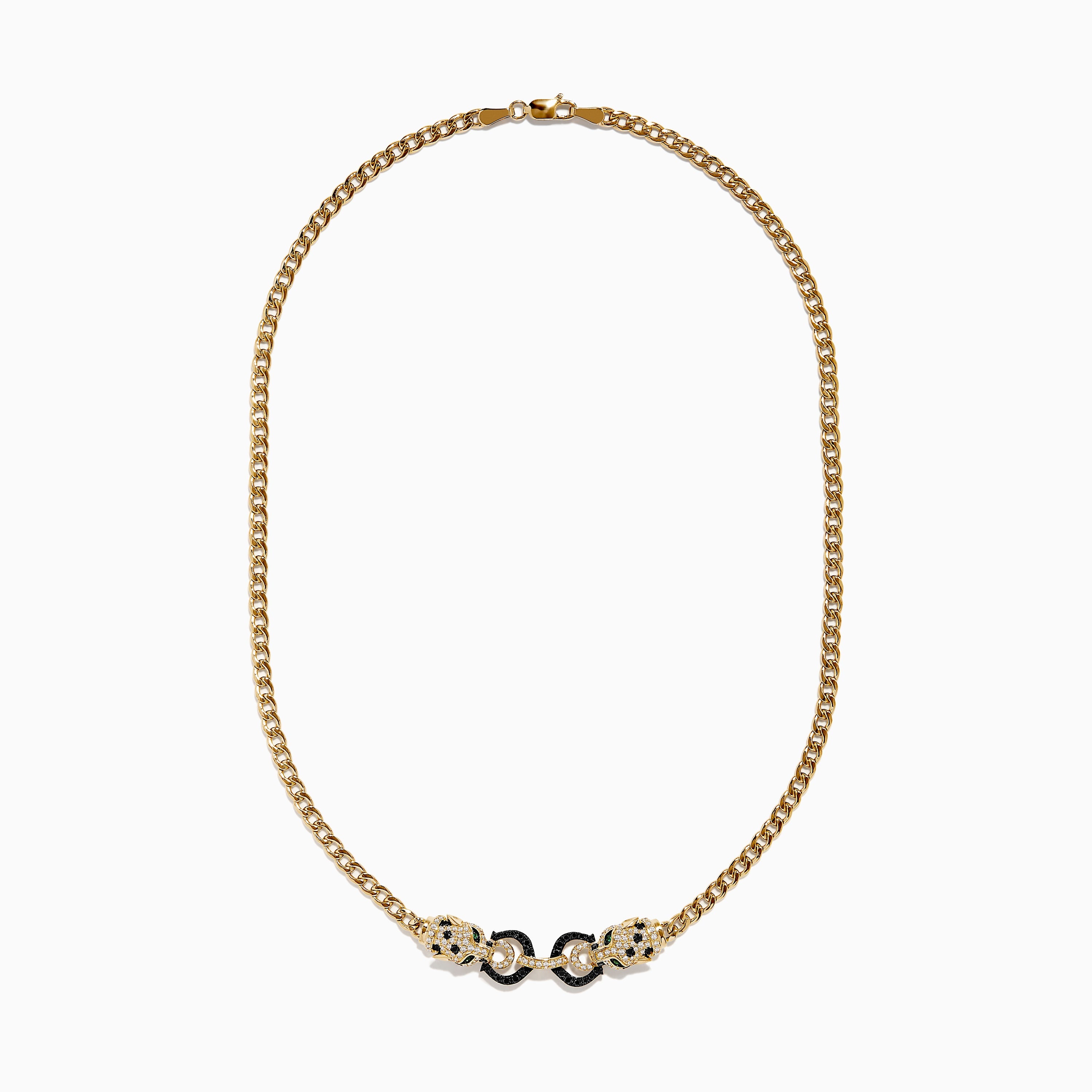 Signature 14K Gold White and Black Diamond Necklace