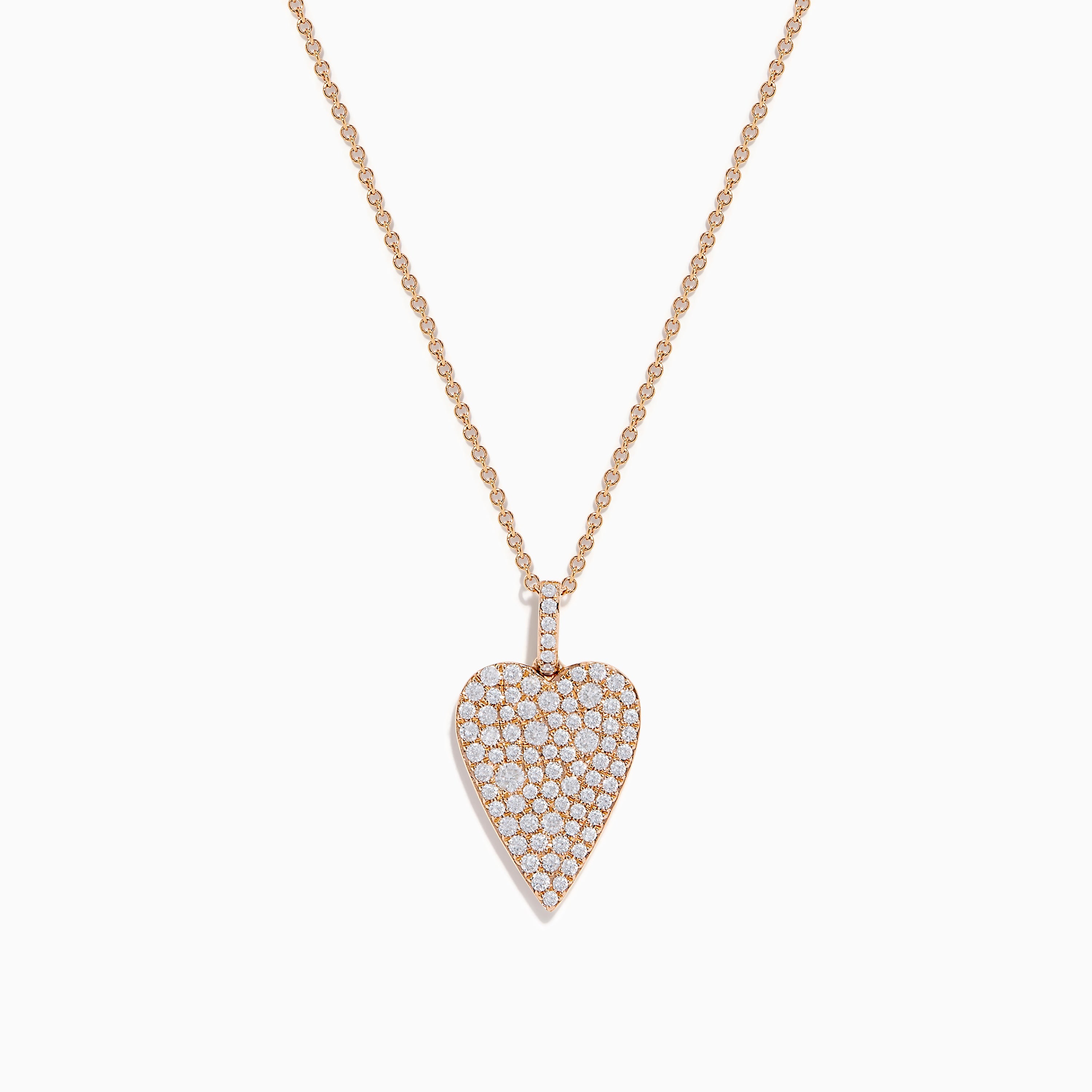 Pave Rose 14K Rose Gold Diamond Heart Pendant