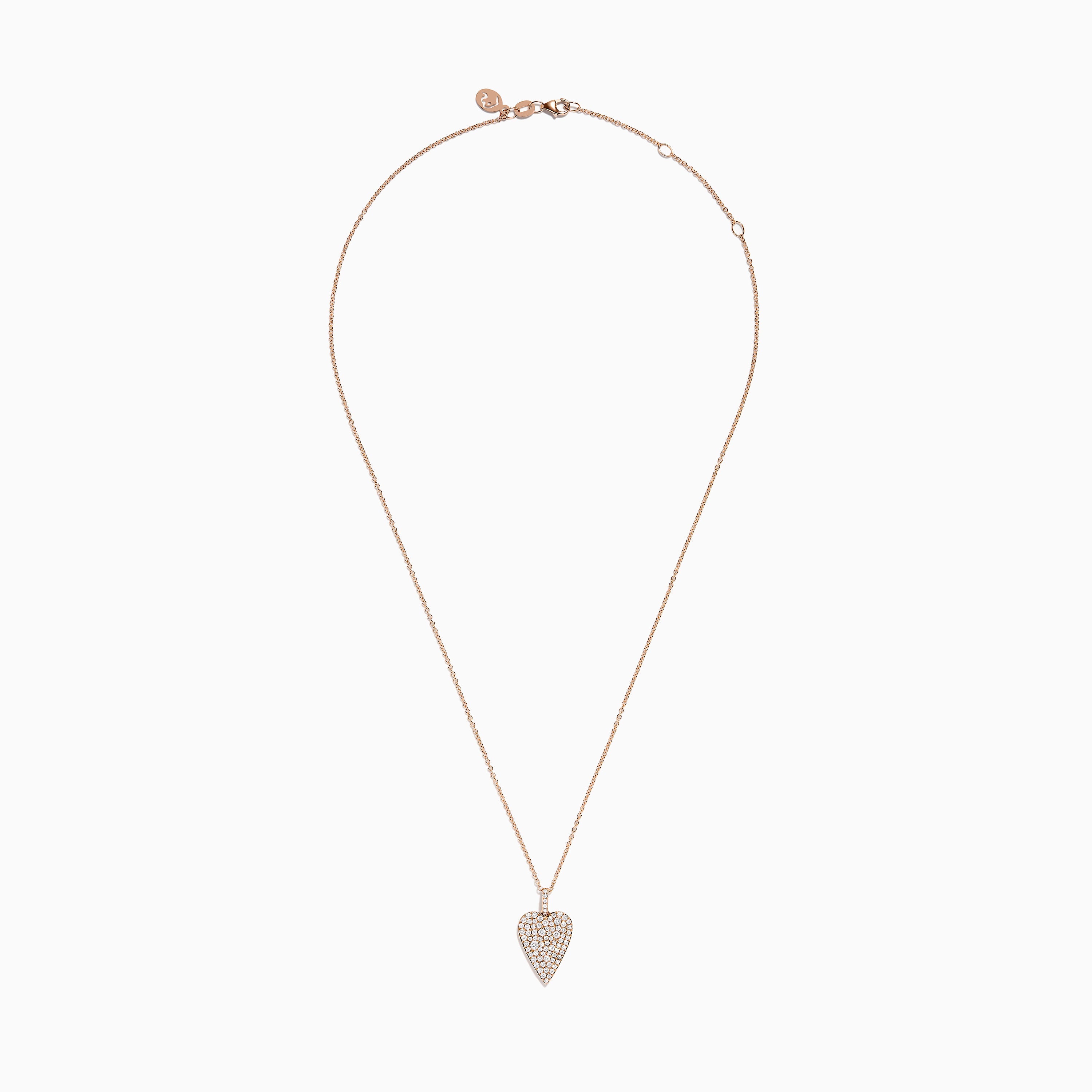 Pave Rose 14K Rose Gold Diamond Heart Pendant