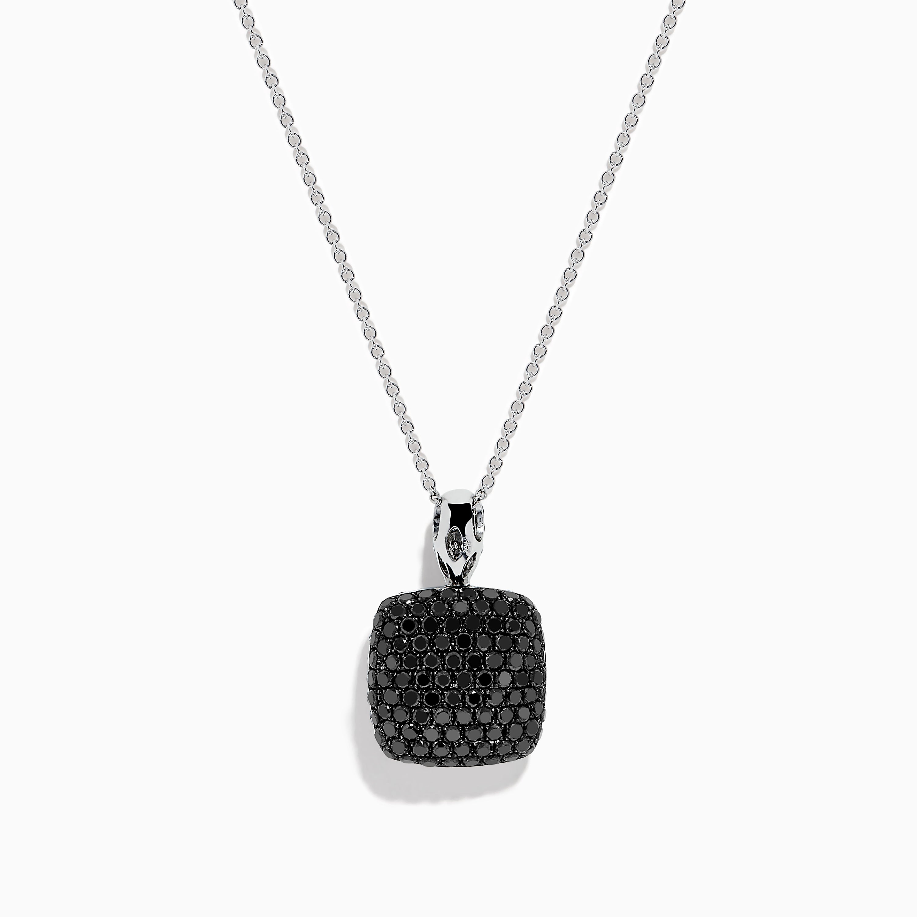 14K White Gold White and Black Diamond Reversible Pendant