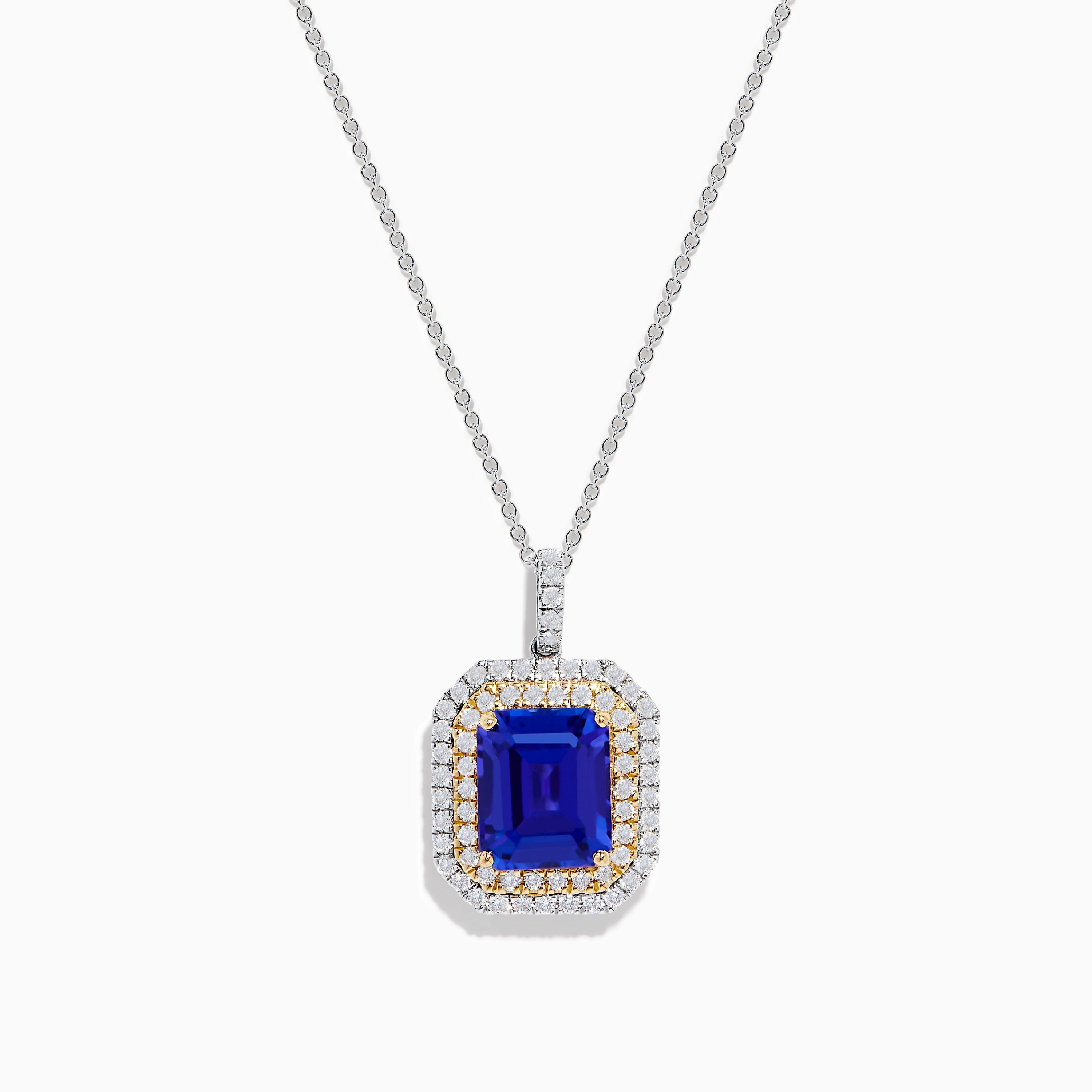 Nahla 14K White & Yellow Gold Tanzanite and Diamond Pendant