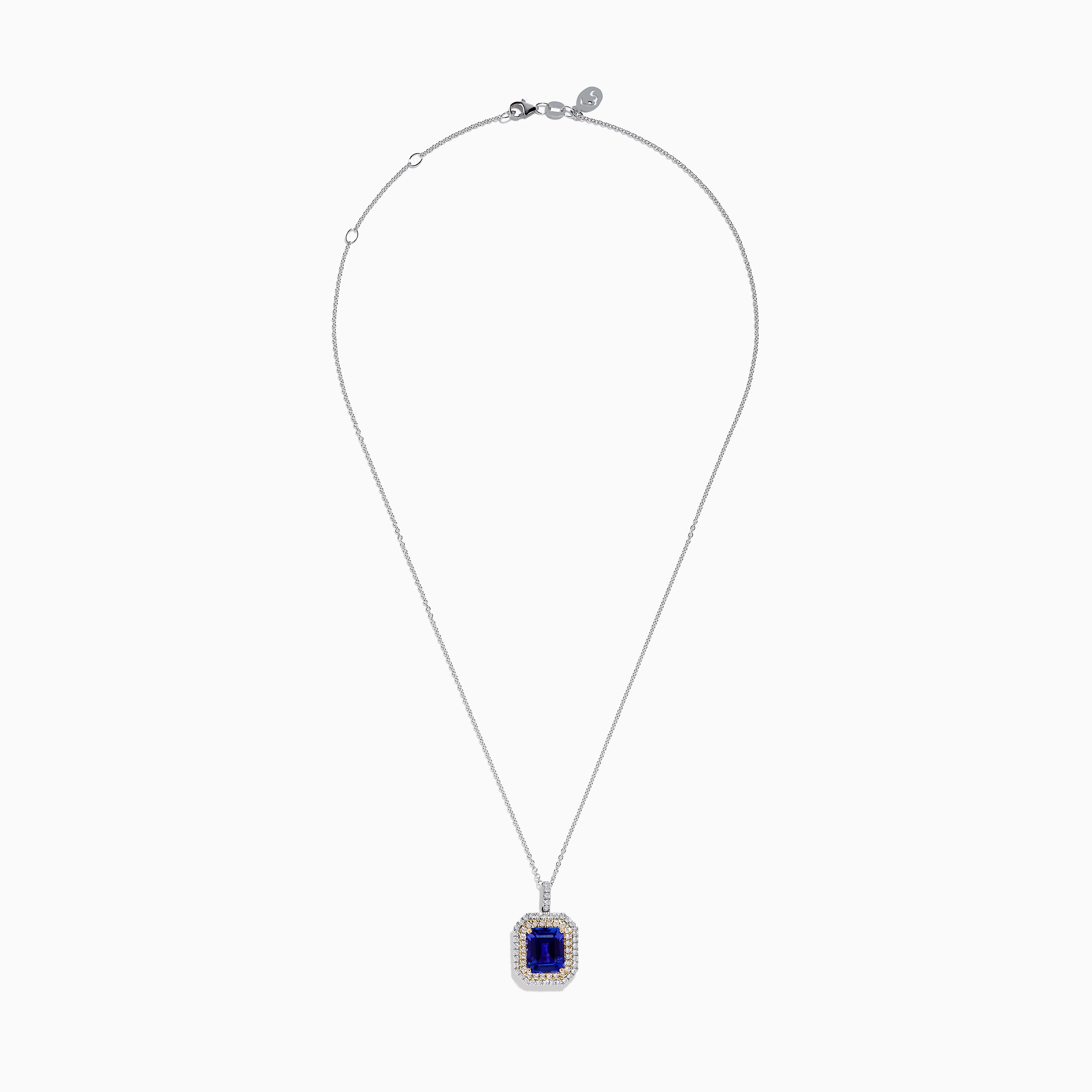 Nahla 14K White & Yellow Gold Tanzanite and Diamond Pendant